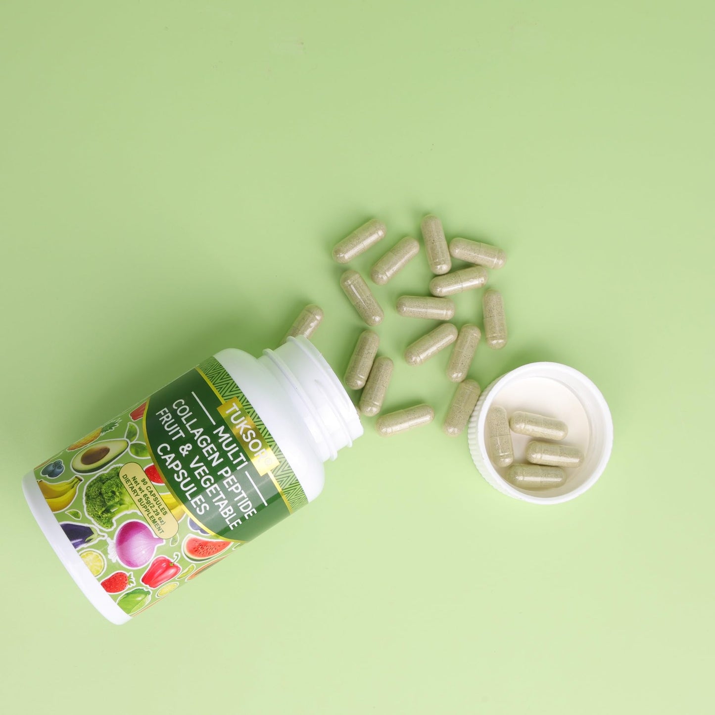 TUKSOR Multi Collagen Peptide Fruit & Vegetable Capsules 90 Capsules