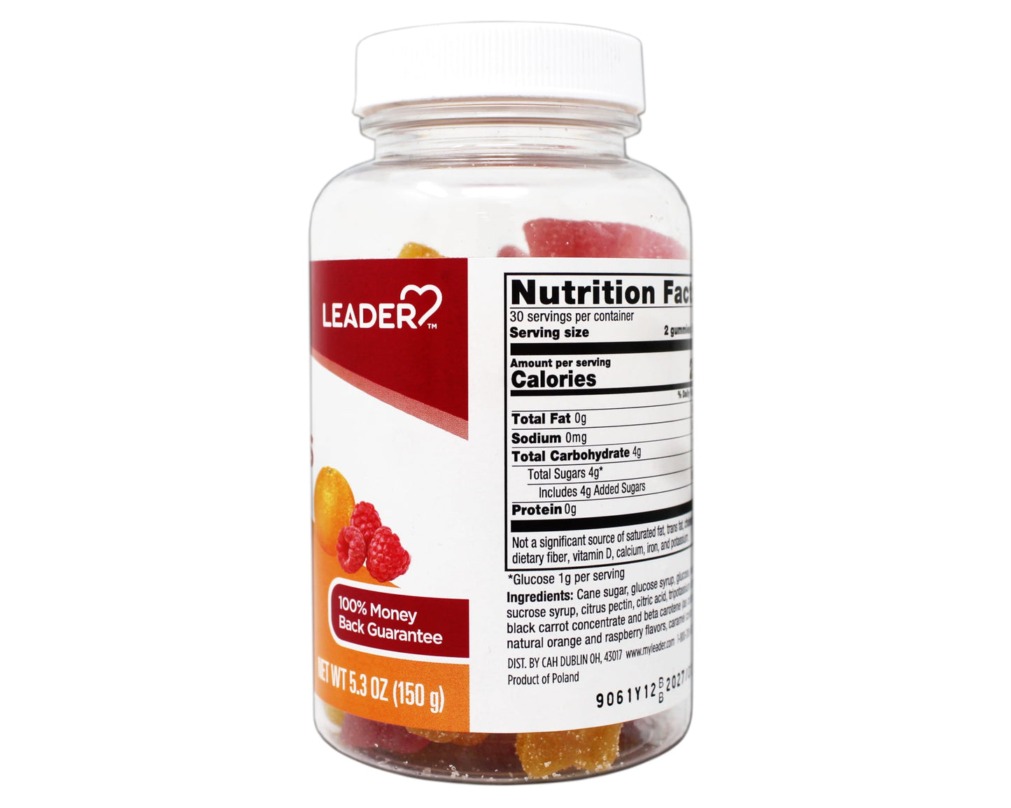 Leader Energy Support Gummies Assorted Fruit, 120 Count