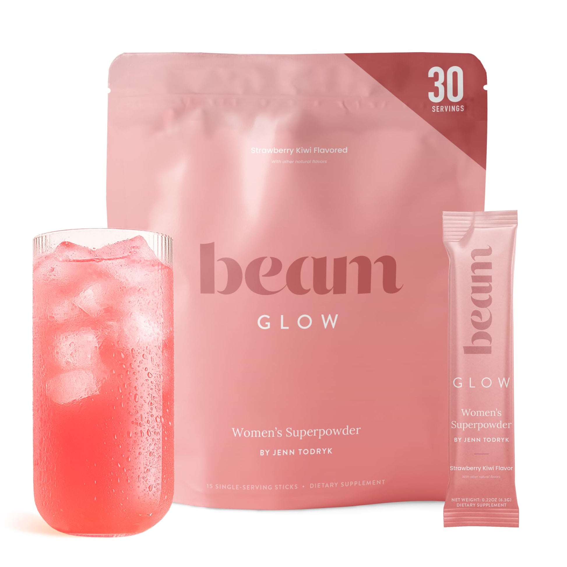 BEAM Glow Hormone Support & Cortisol Supplement for Women Powder, 6.4 oz, 30 Servings