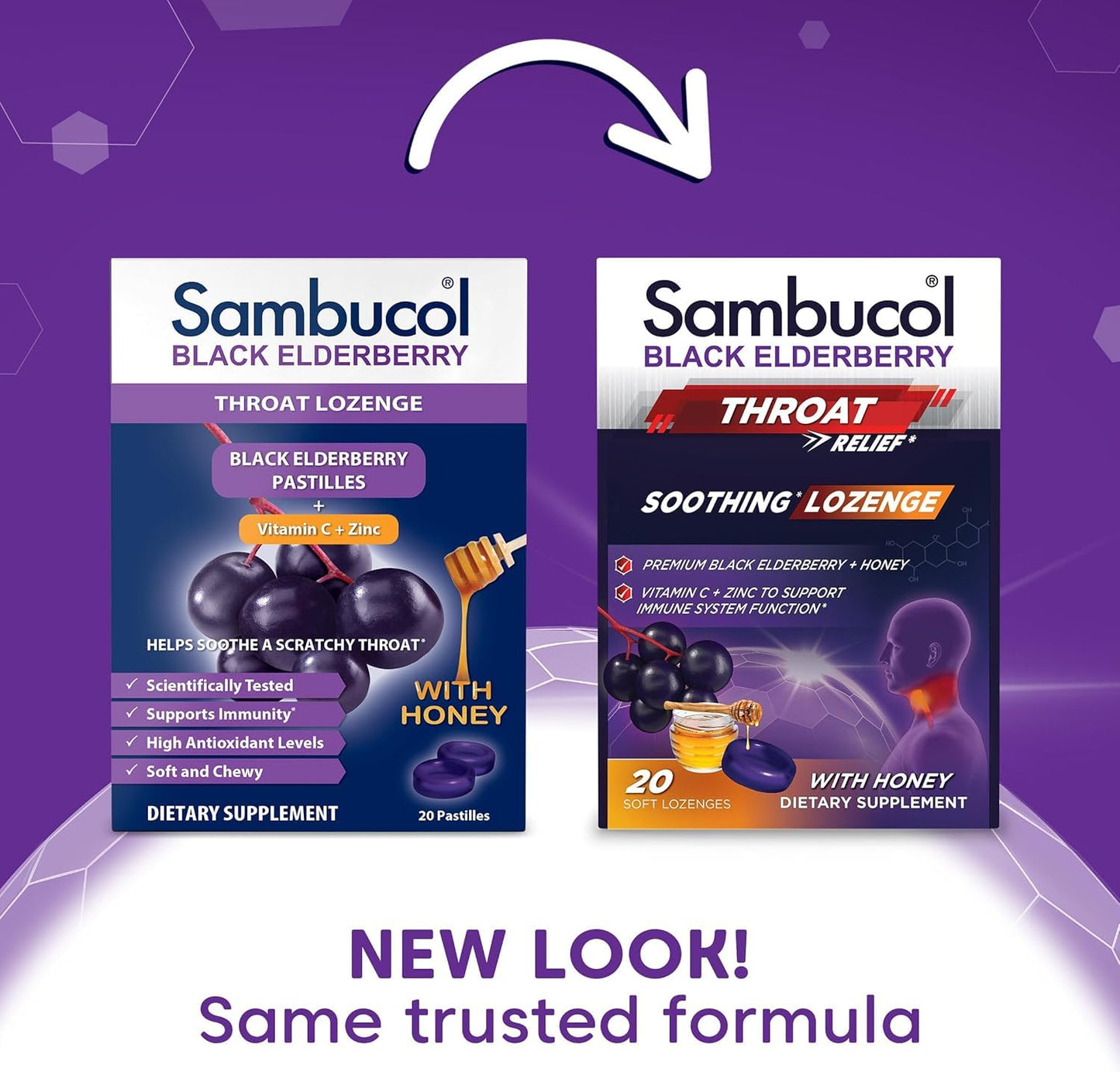 Sambucol Black Elderberry Pastilles Tablets, 80 Tablets