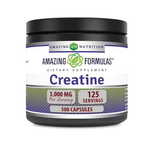 Amazing Nutrition Amazing Formulas Creatine 3000 mg Amino Acid Supplement Capsules, 500 Count