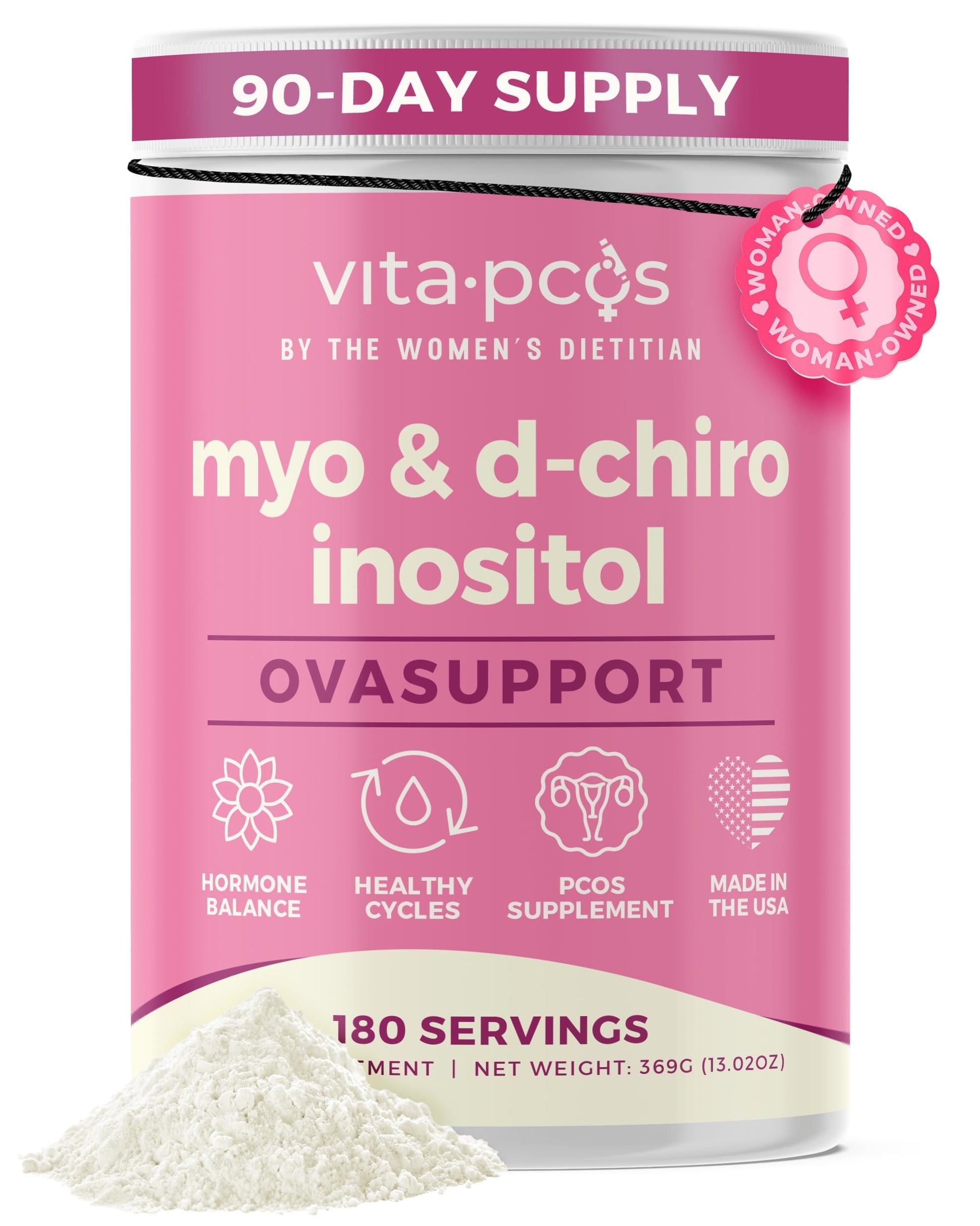 VITA-PCOS 40:1 Myo & D-Chiro Inositol Powder, 13.02 Ounce