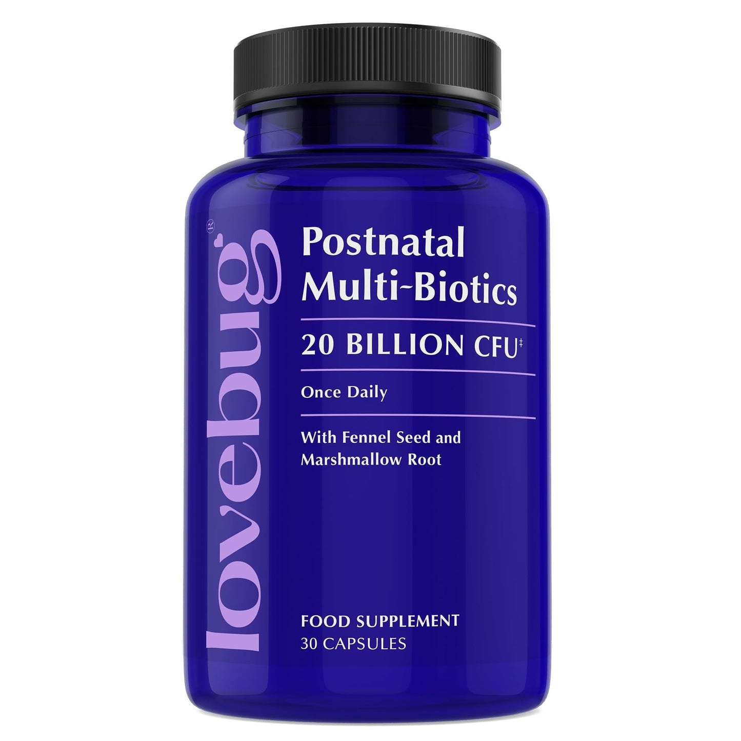 LOVEBUG Postnatal Probiotic Capsule, Multi-Strain 20 Billion CFU, 30 Capsules