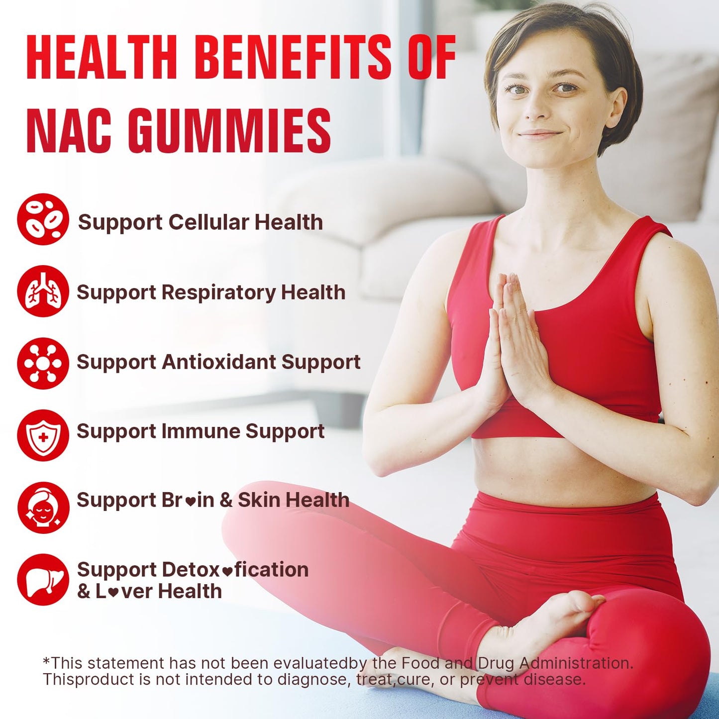 YUULAI N-Acetyl Cysteine Gummies 1000mg, 60 Gummies
