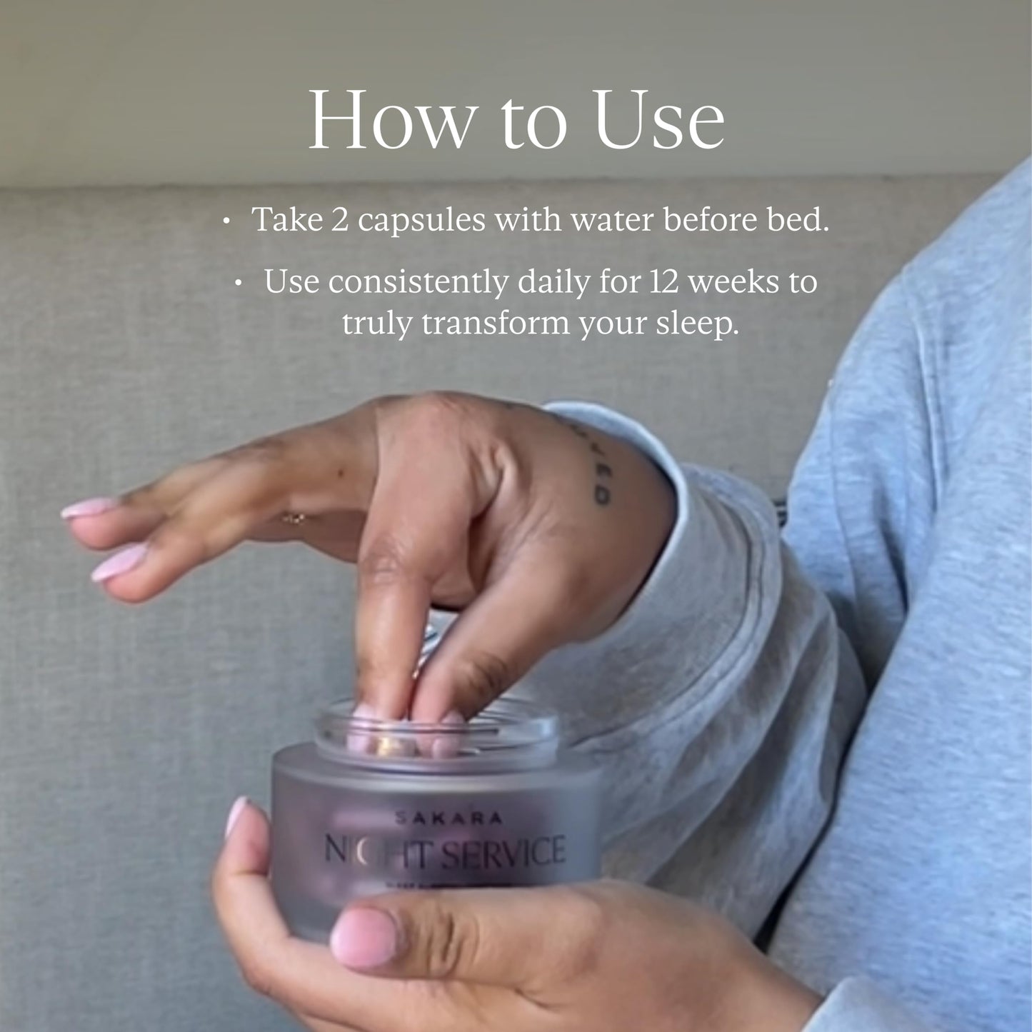 SAKARA Night Service Sleep Support Capsule, 60 Count