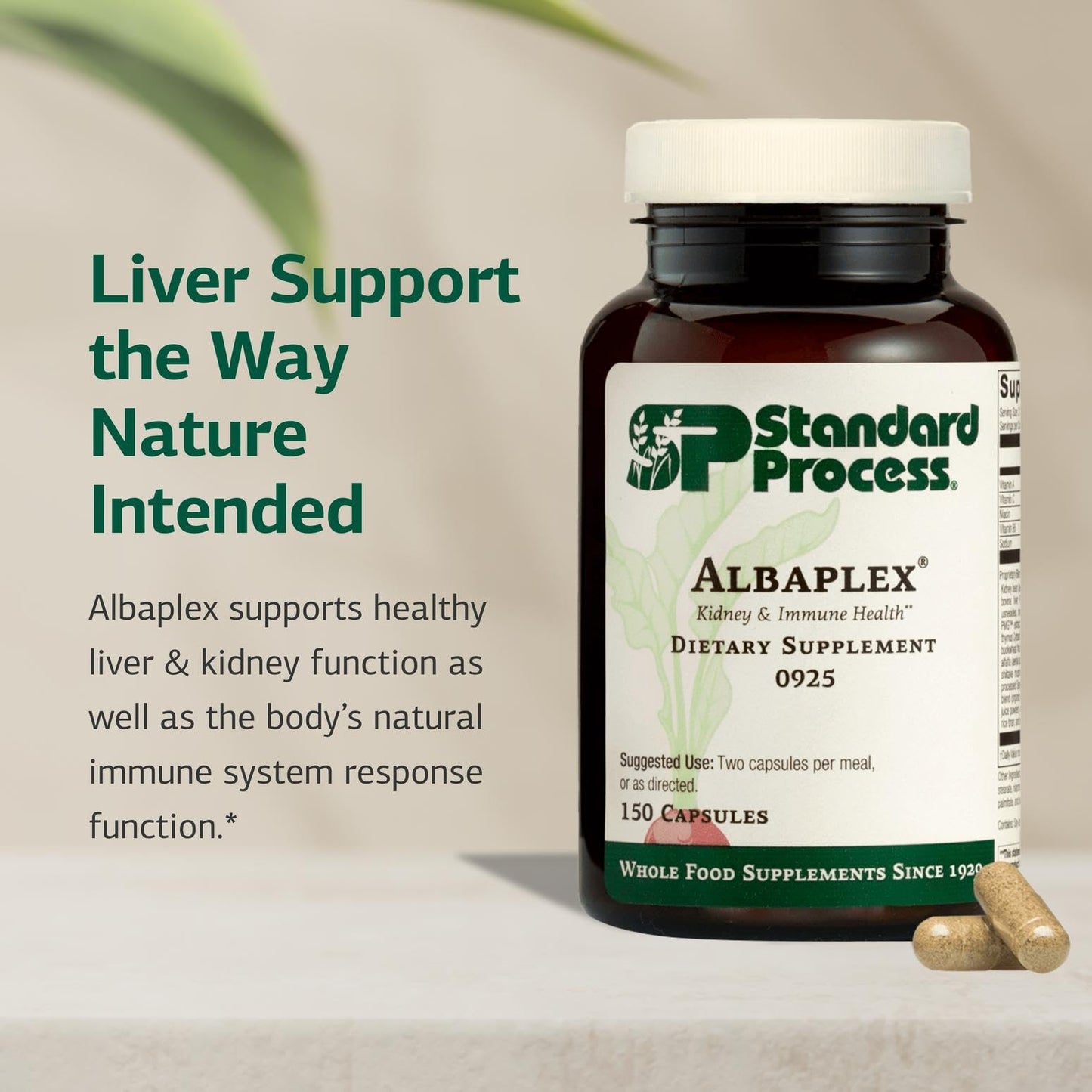 Standard Process Inc. Albaplex Liver & Immune Health Dietary Supplement Capsules, 150