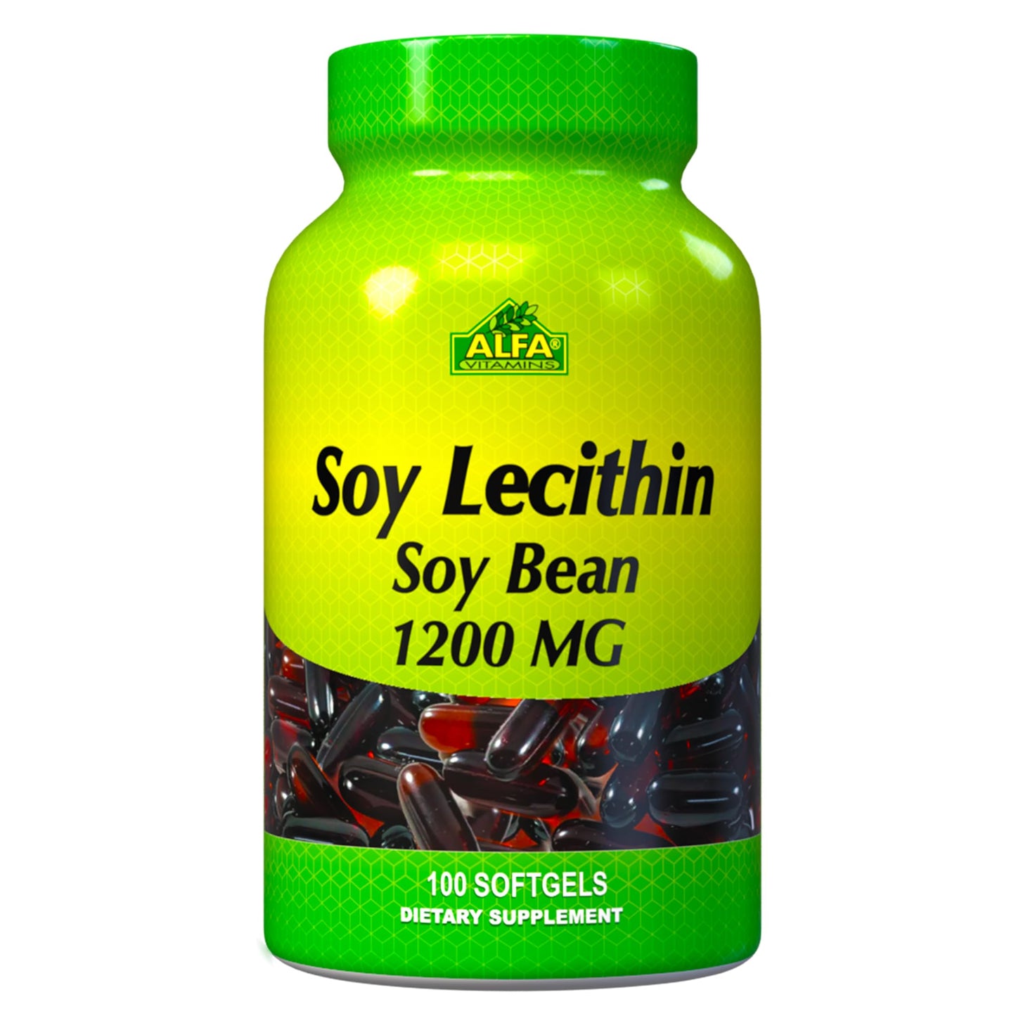 ALFA VITAMINS Soy Lecithin 1200 mg Softgels, 100 Softgels