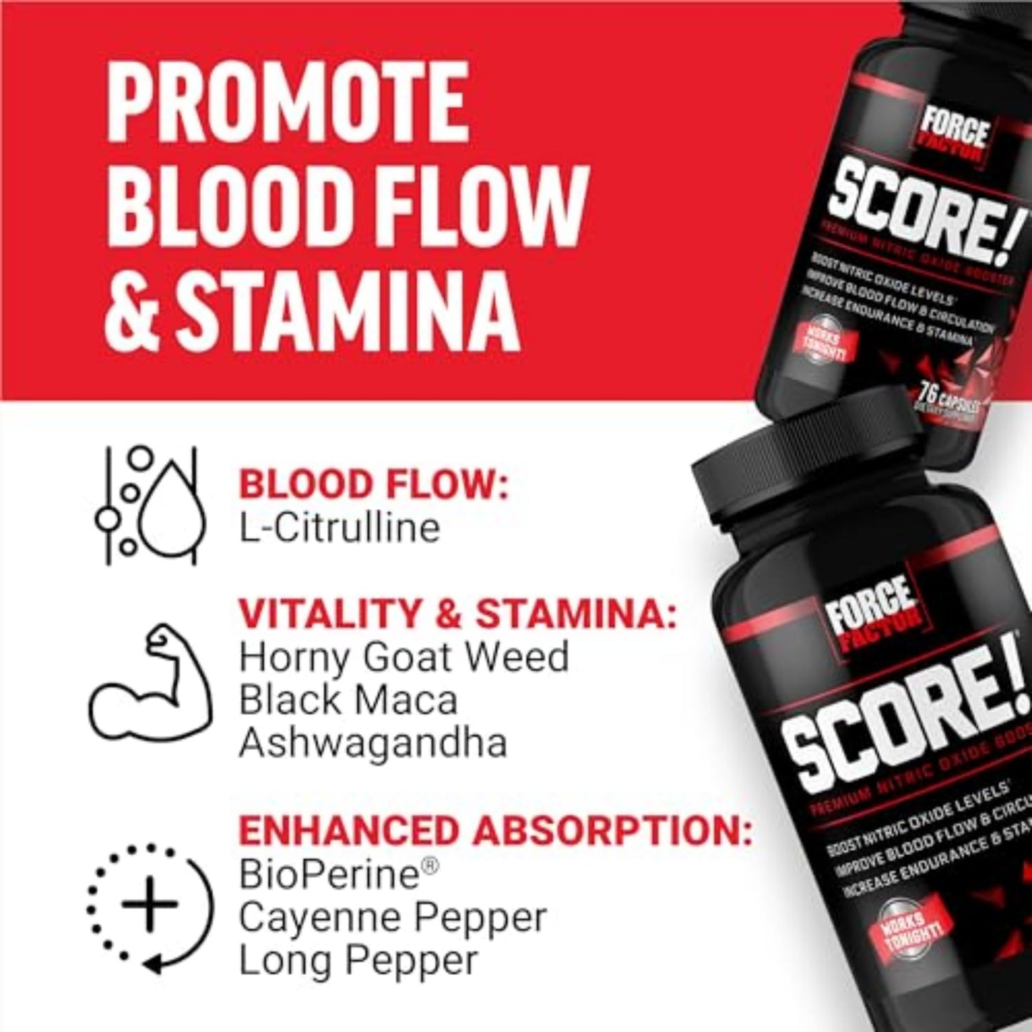 Force Factor Score! Nitric Oxide Capsule, 152 Capsules