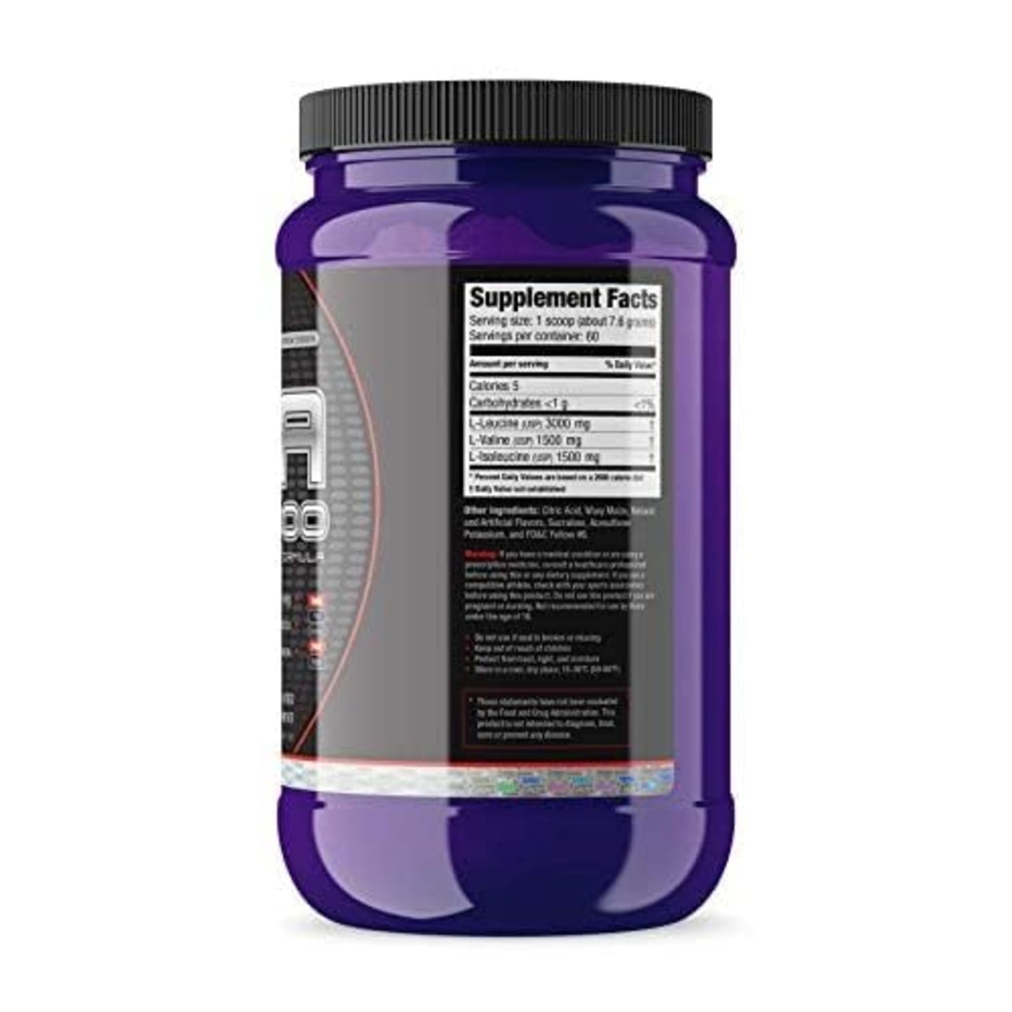 Ultimate Nutrition Flavored BCAA Powder 12000 Branched-Chain Post-Workout Amino Acid Supplement, Caffeine-Free with 3g Leucine, 1.5g Valine, 1.5g Isoleucine - Orange, 60 Servings