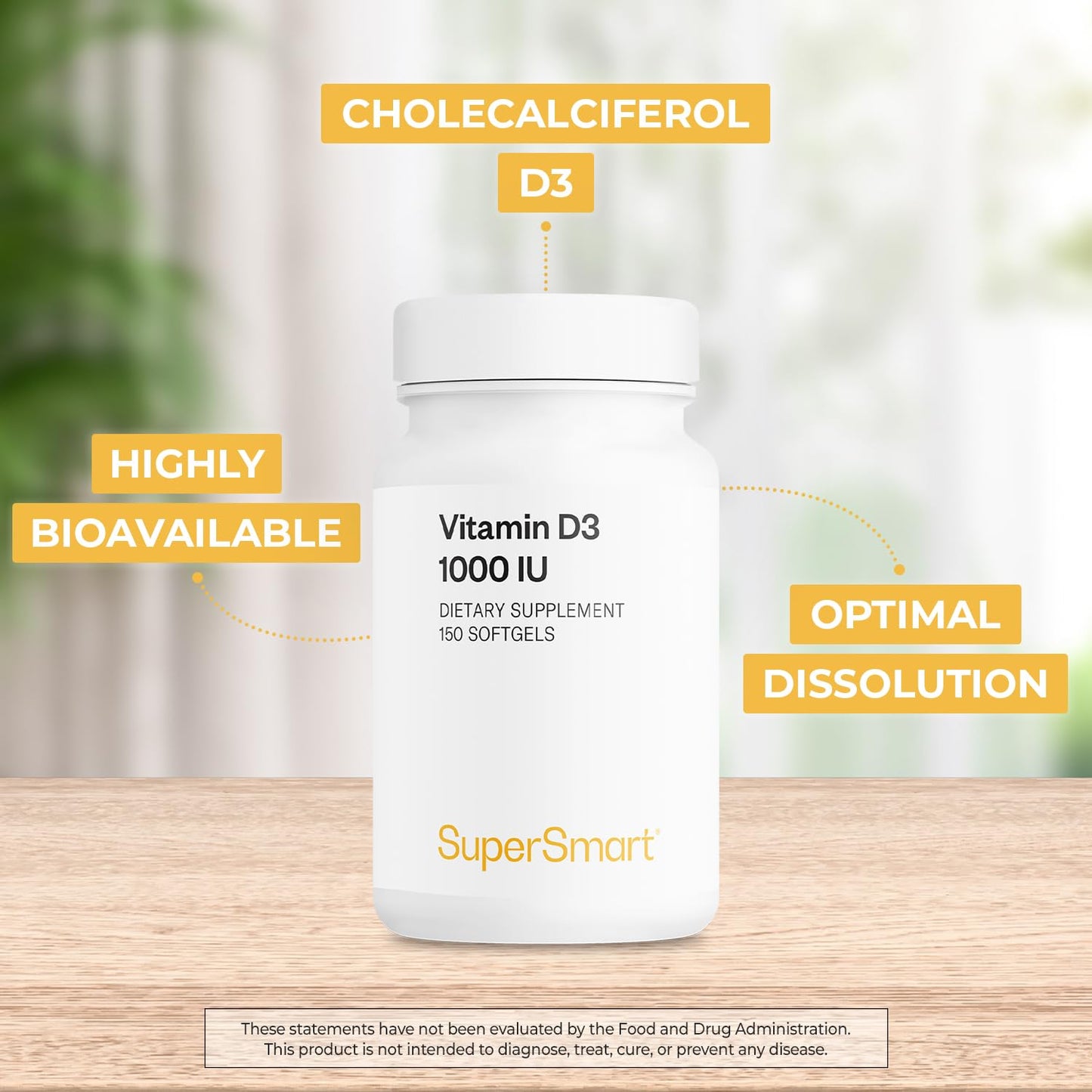 Supersmart Vitamin D3 1000 IU Softgels, 150 Count