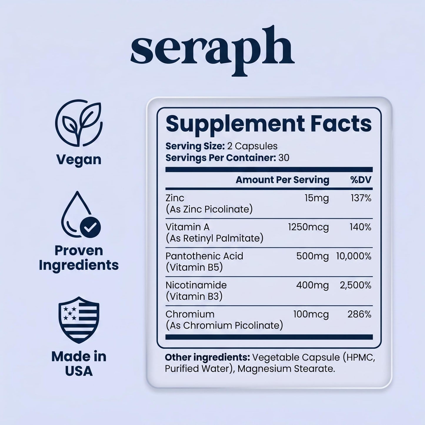 Seraph Acne Supplement Capsule, 60 Count