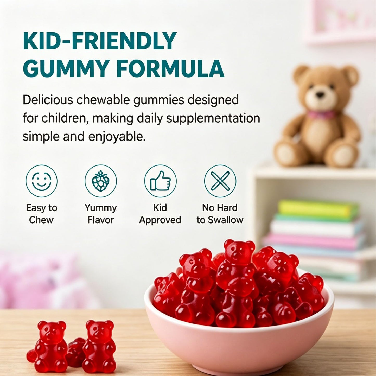 Tilly Bare Novali Zeolite Kids Gummies, Multivitamin Gummies for Daily Wellness Support, 60 Gummies