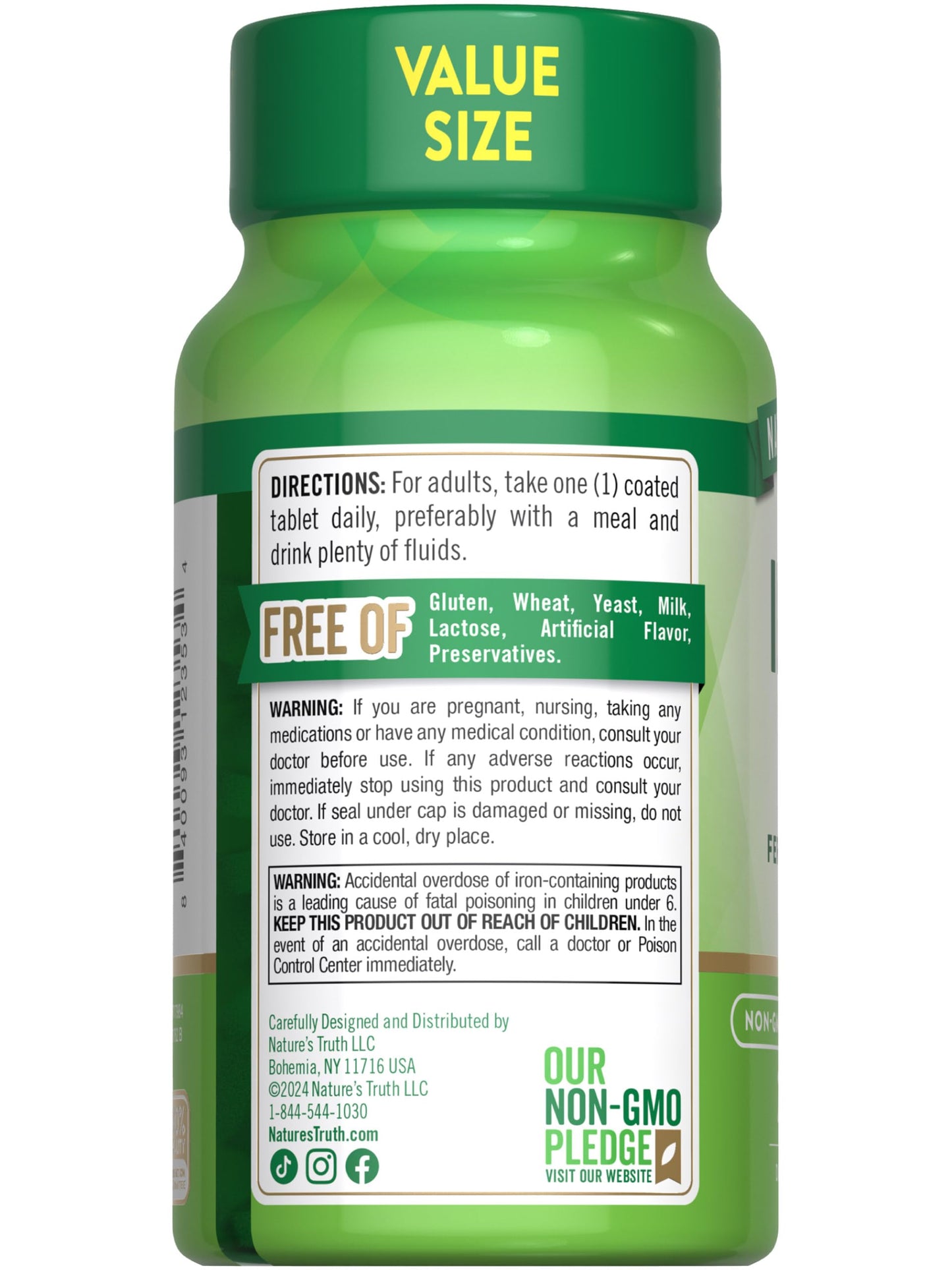Nature's Truth Iron 65mg Tablets, 240 Count