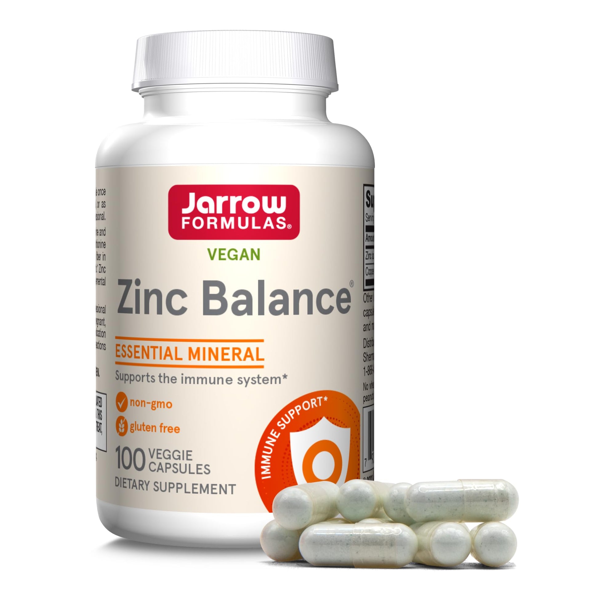 Jarrow Formulas Zinc Balance 15 mg with Copper Capsules, 100 Count
