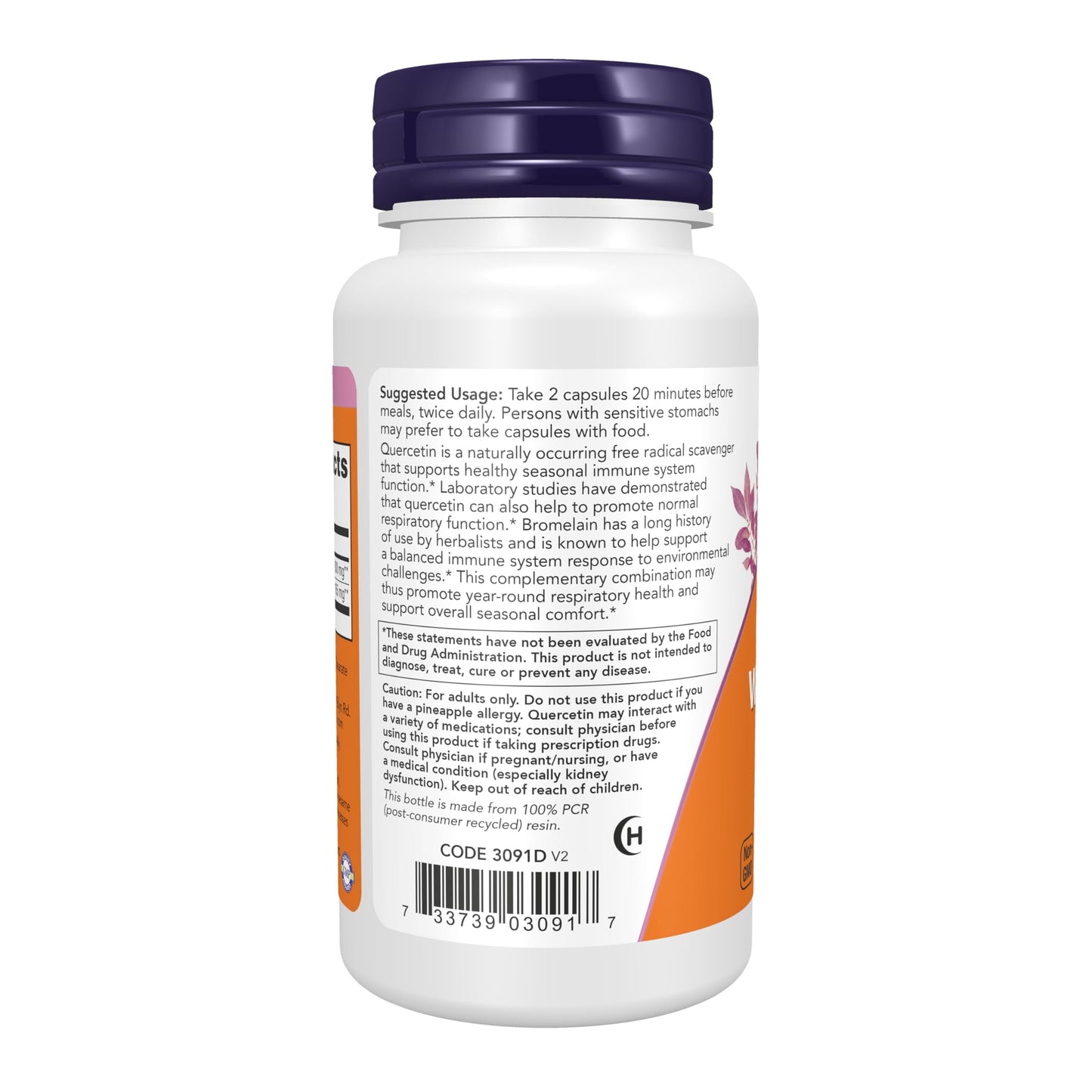 NOW Foods Quercetin with Bromelain Balanced Immune System*, 60 Capsules
