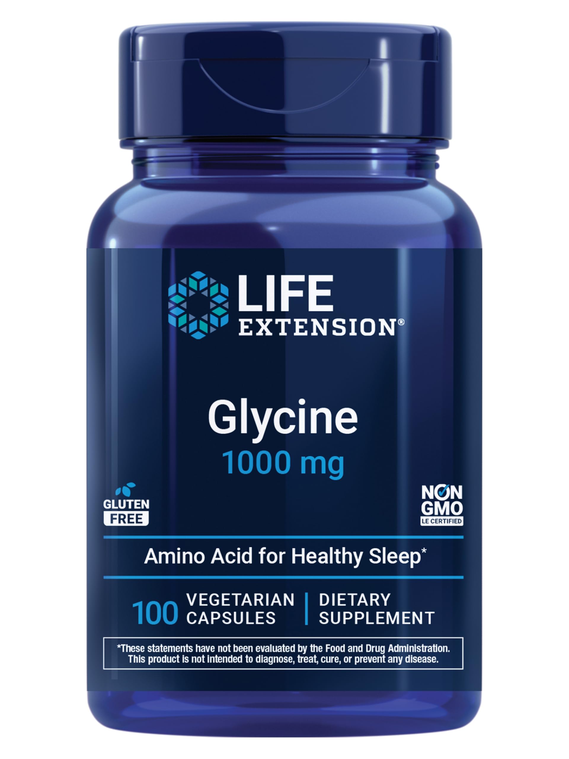 Life Extension Glycine 1000 mg Capsule, 100 Count
