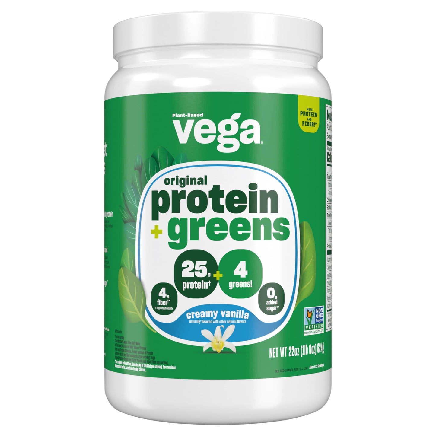 Vega Protein and Greens Protein Powder Vanilla, 22 Servings