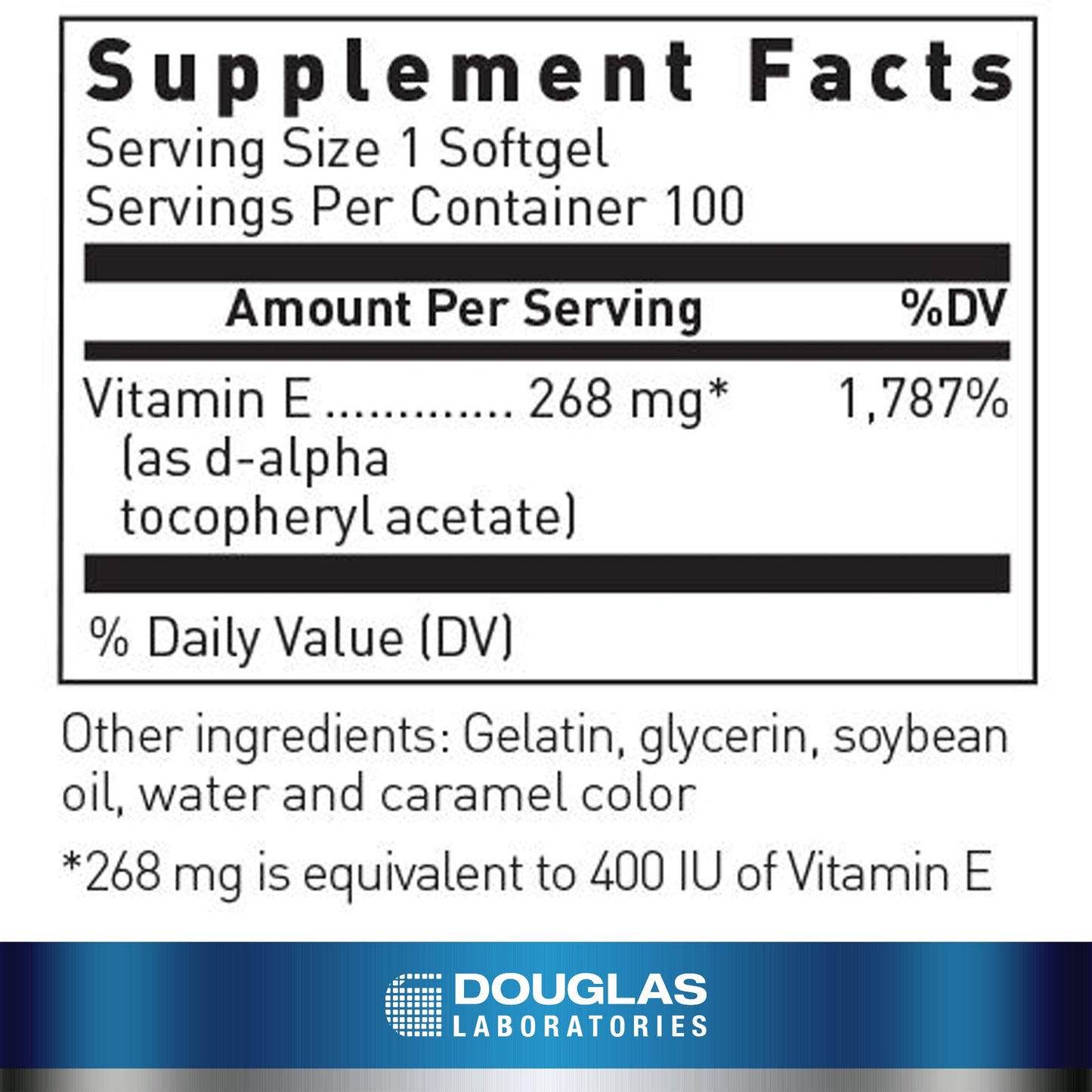Douglas Laboratories E-400 Vitamin E for Antioxidant Protection and Cardiovascular Support Capsule 100