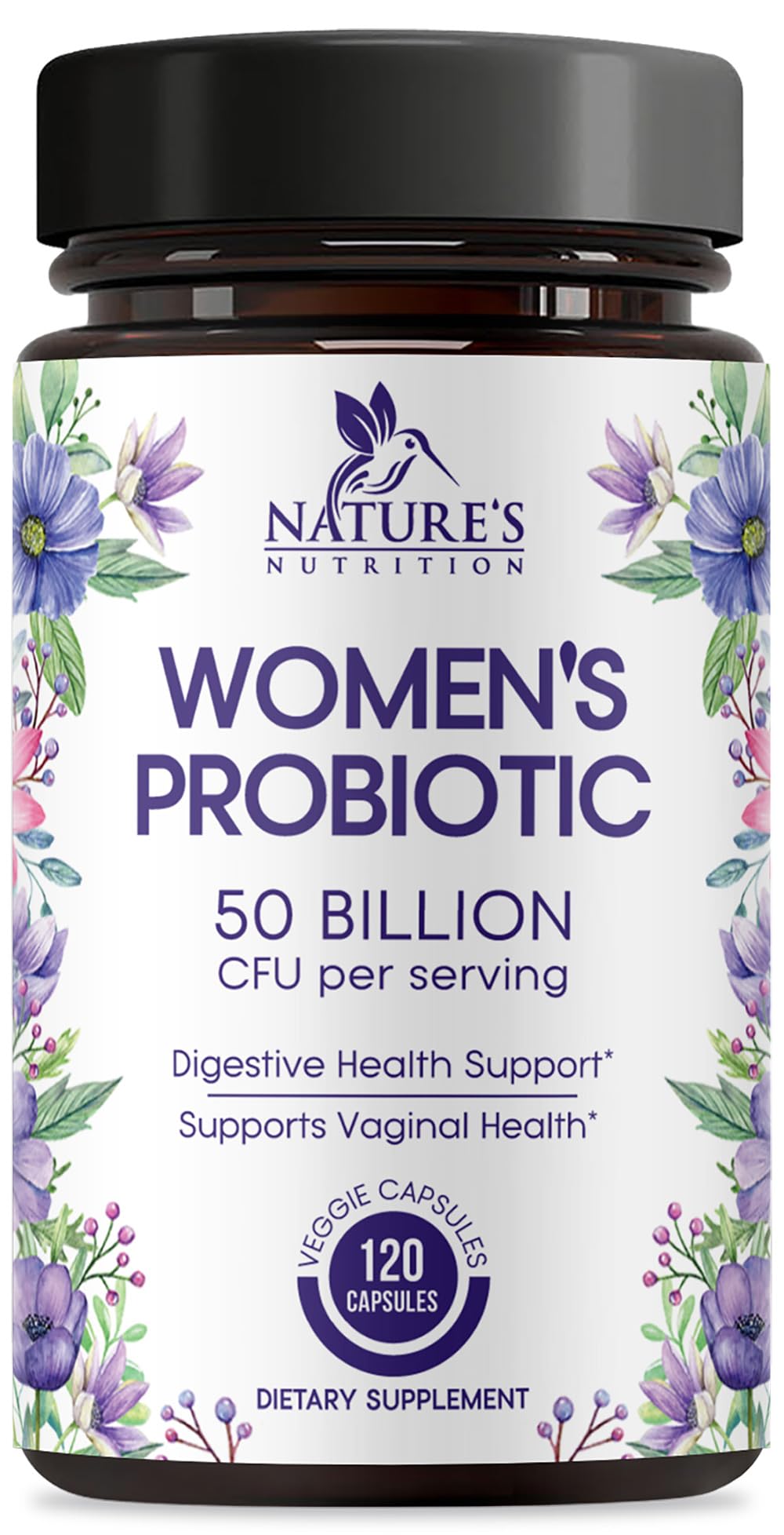 Nature's Nutrition Probiotics for Women Capsules 120 Count - Probiotic Blend 50 Billion CFU per Capsule, 16 Strains