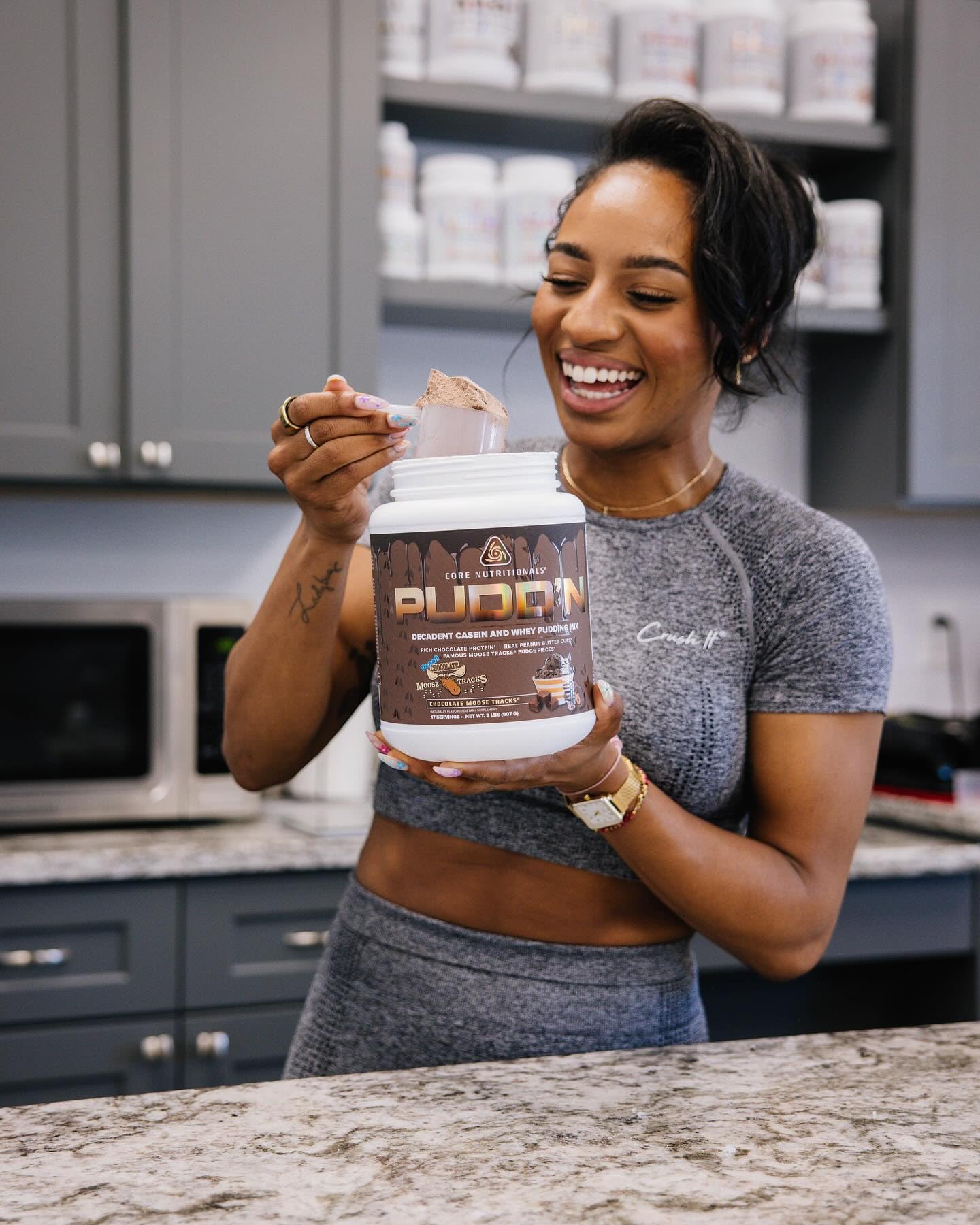 Core Nutritionals Pudd'n Decadent Protein Pudding Mix Original Moose Tracks, Casein Blend, Sustained Release, 20G Protein, 32 oz