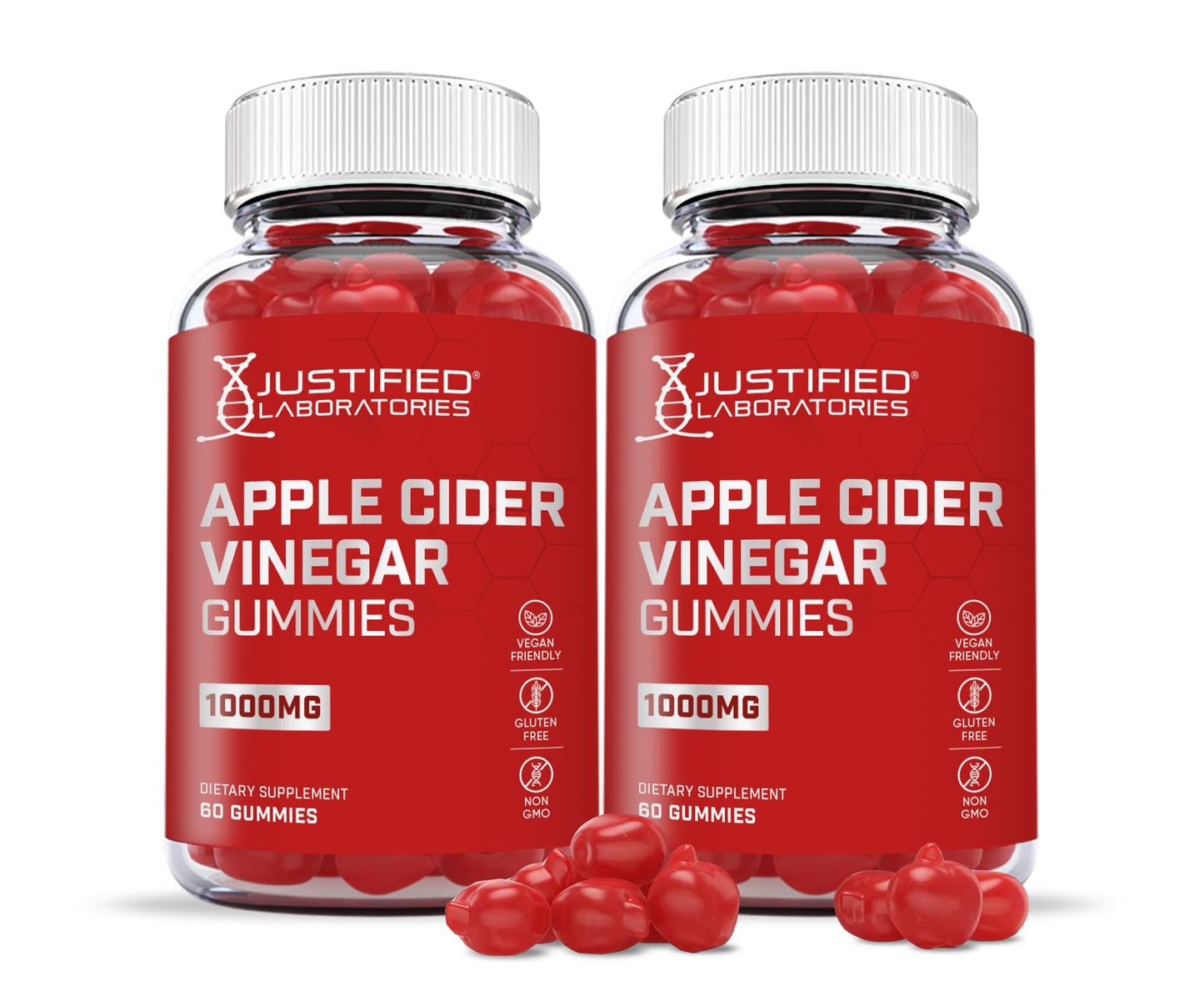 Justified Laboratories Apple Cider Vinegar Gummies 1000MG ACV with Pomegranate Juice Beet Root B12, 240 Gummies