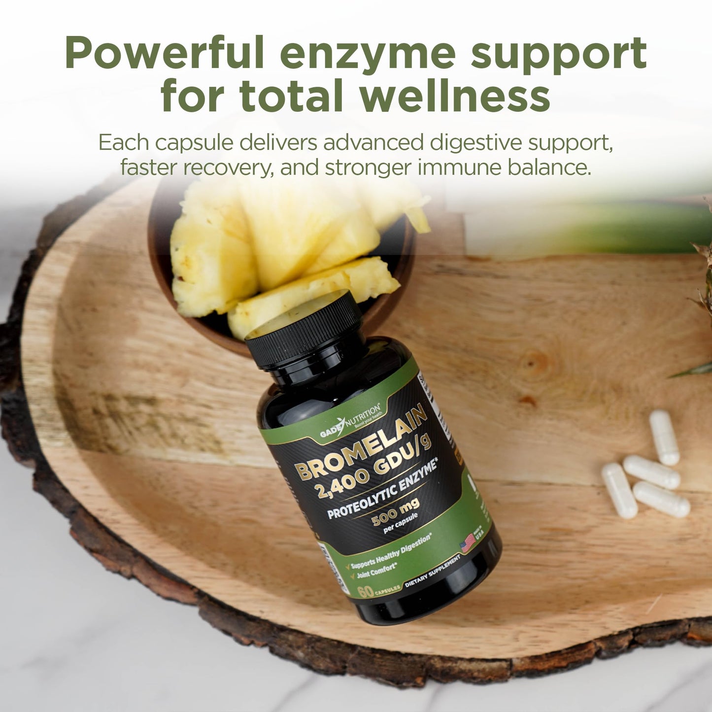 GADE NUTRITION BOOST YOUR HEALTH Bromelain Supplement Capsules 60 Count