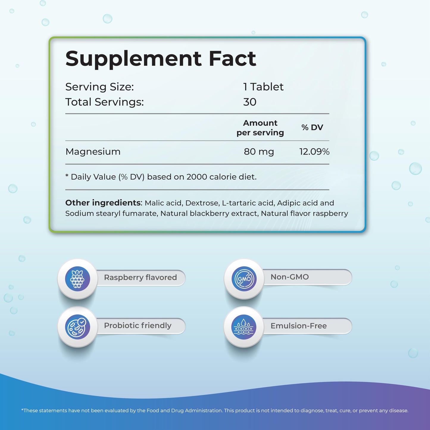 WELLNESS EXTRACT H2 Molecular Hydrogen Water Tablets with Magnesium Tablet, 30 Tablets