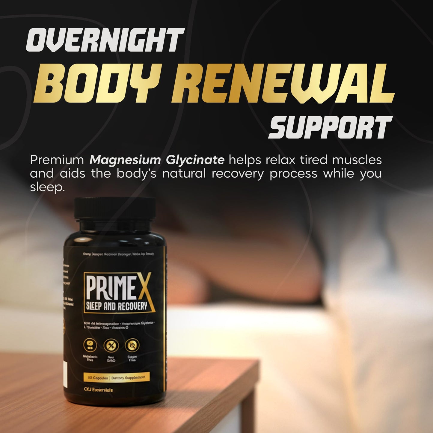 PrimeX Sleep and Recovery Sleep Aid Without Melatonin Capsule 60 Count