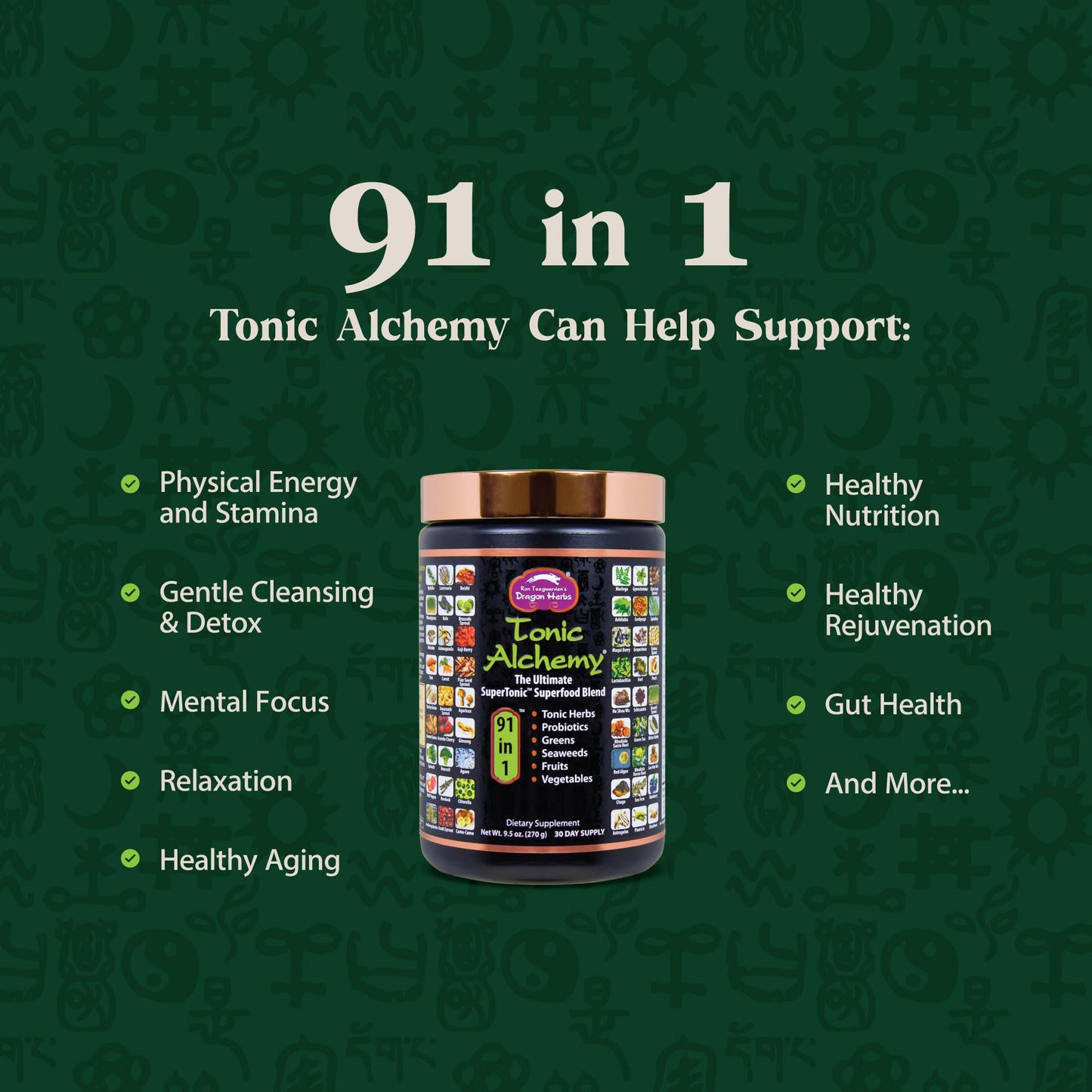 Dragon Herbs Tonic Alchemy Superfood Greens Powder, 0.32 oz