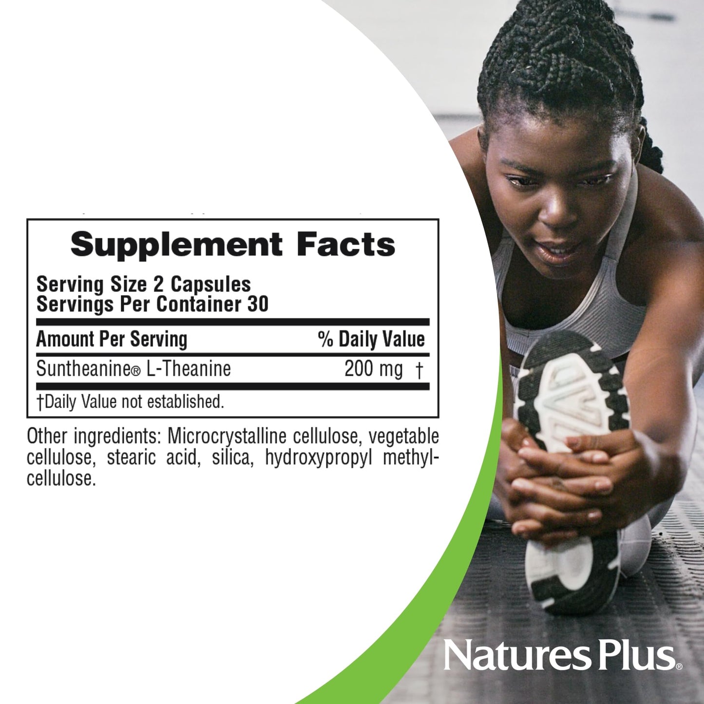NaturesPlus PRO Suntheanine L-Theanine Capsules 60 Count