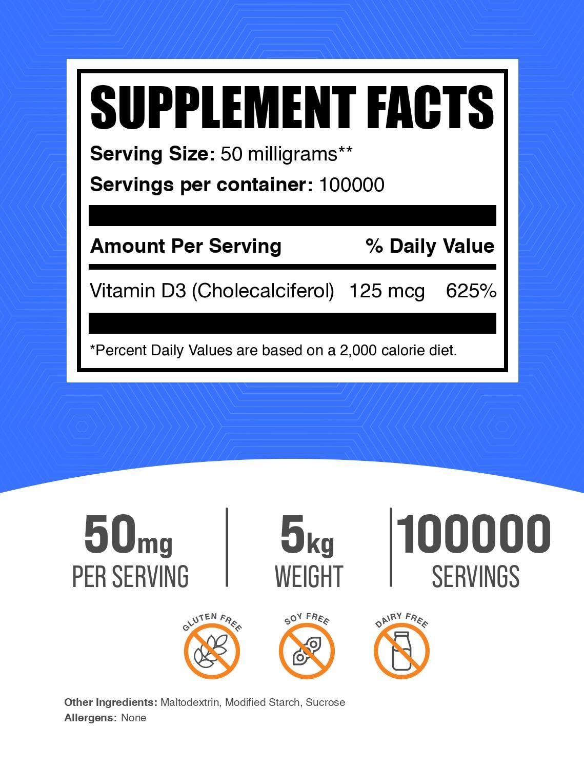 BulkSupplements Vitamin D3 Powder 176.19