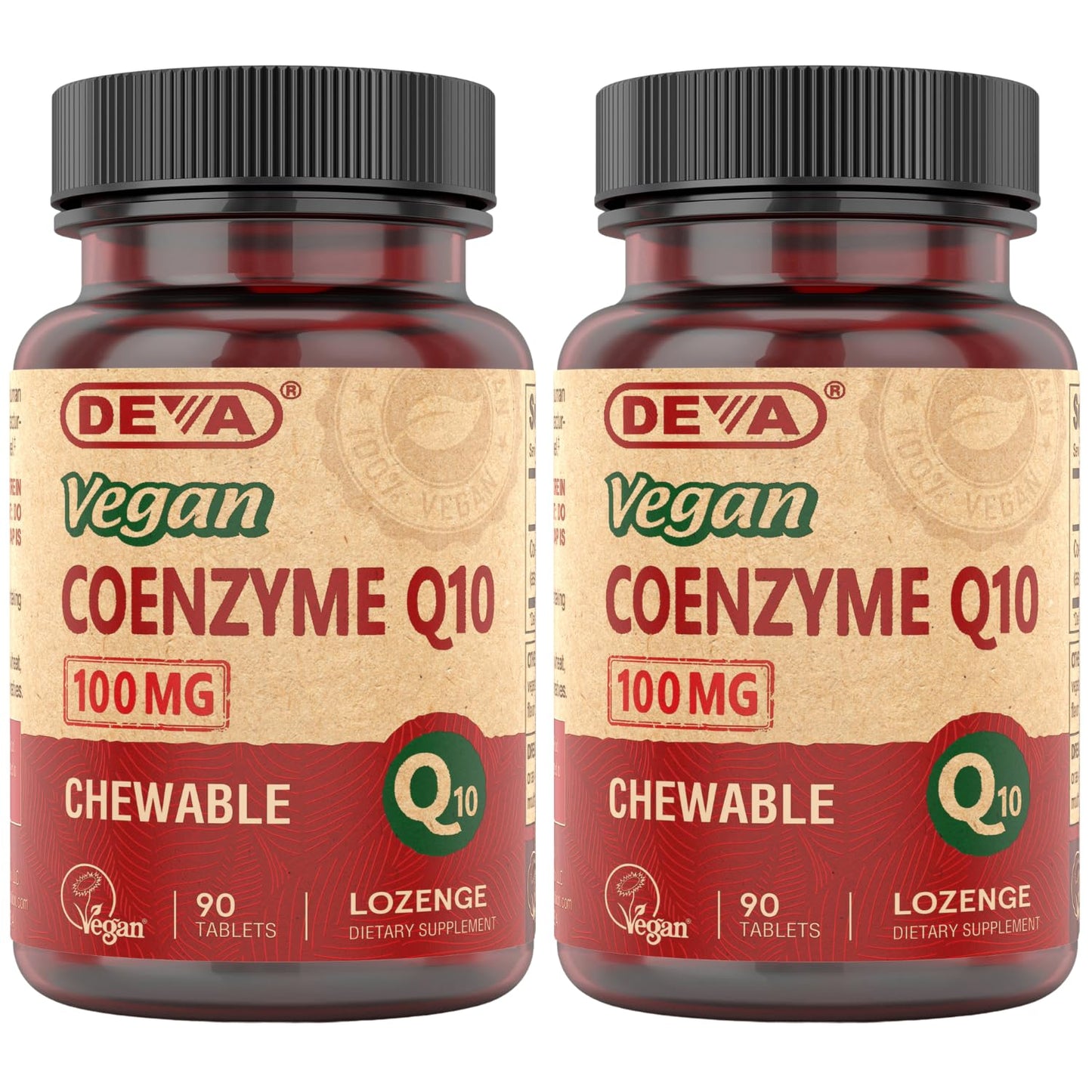 DEVA Coenzyme Q10 100mg Chewable Tablets 180 Count