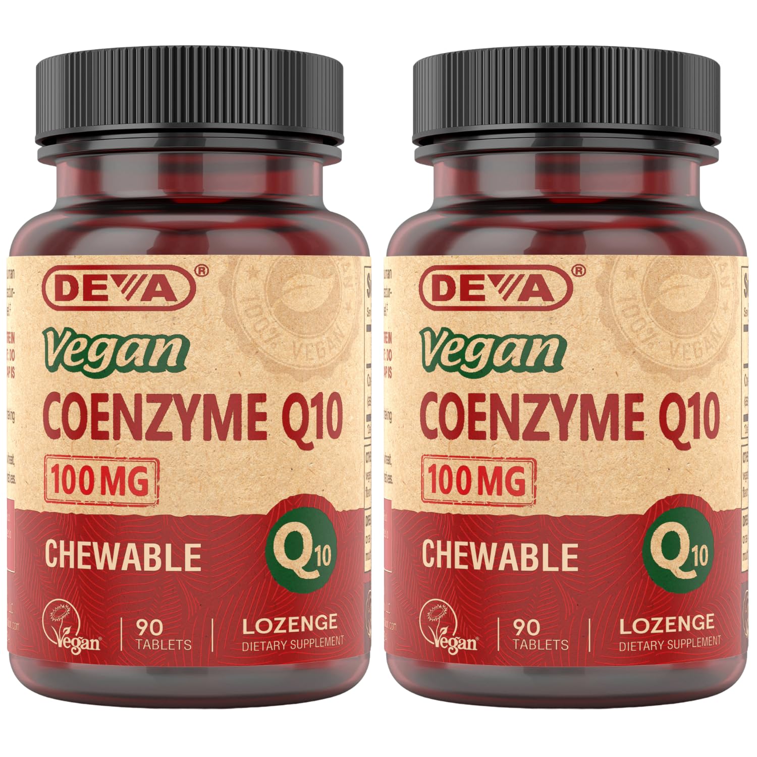 DEVA Coenzyme Q10 100mg Chewable Tablets 180 Count