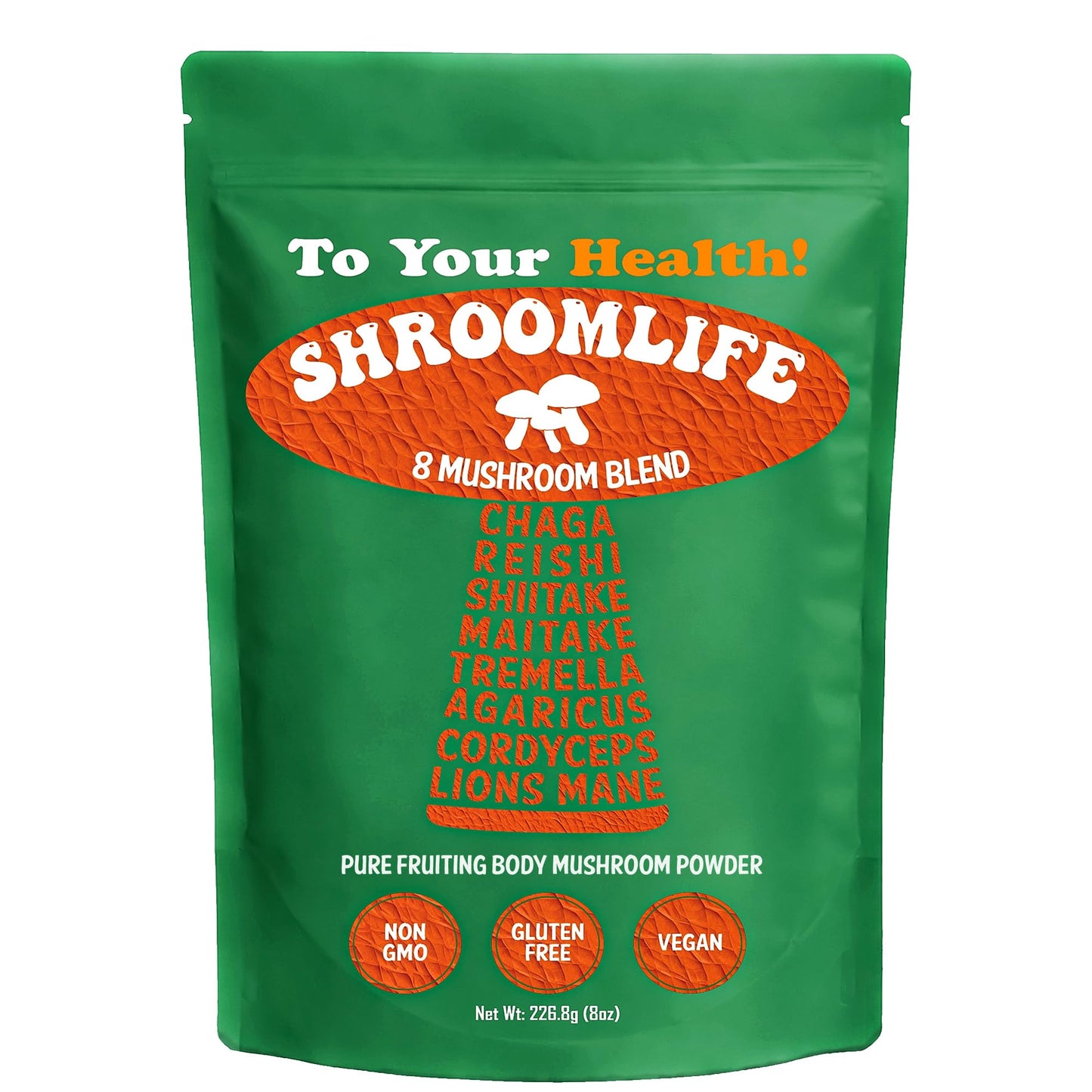 ShroomLife Premium 8 Mushroom Blend Powder, 8 Ounce