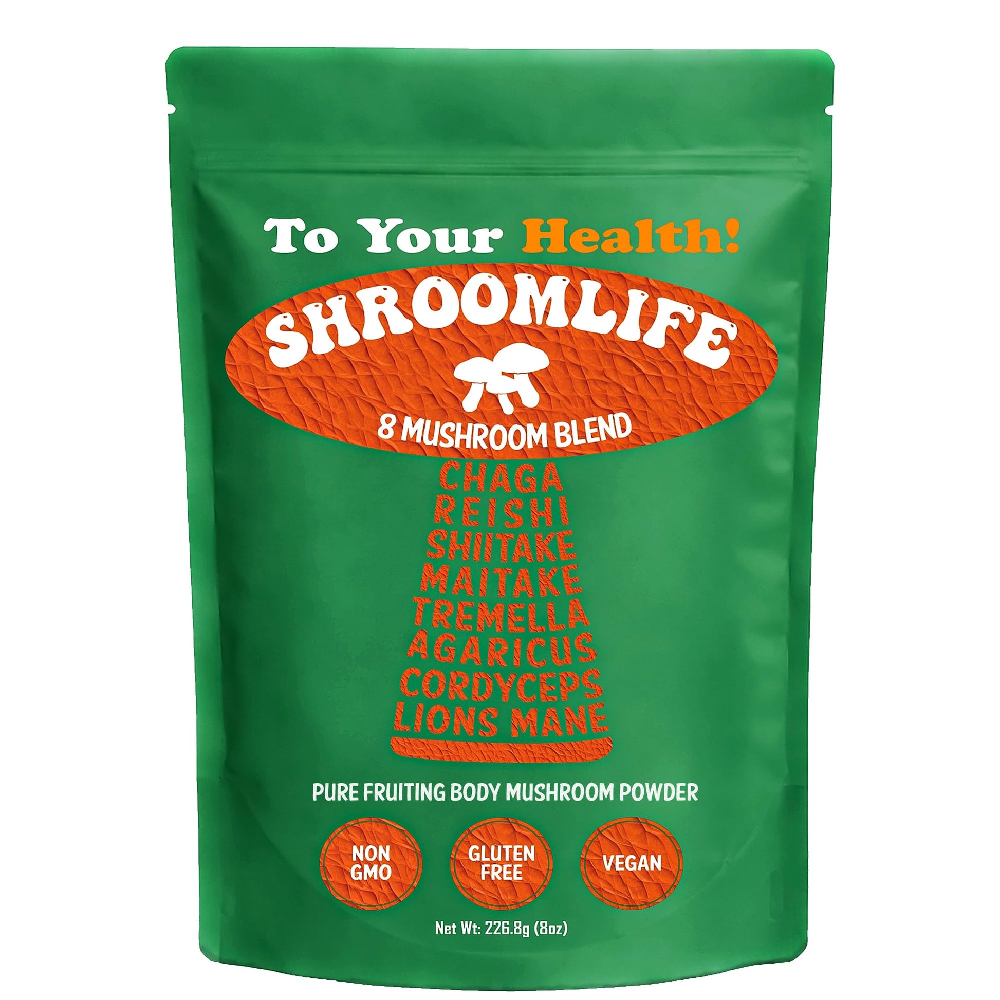 ShroomLife Premium 8 Mushroom Blend Powder, 8 Ounce