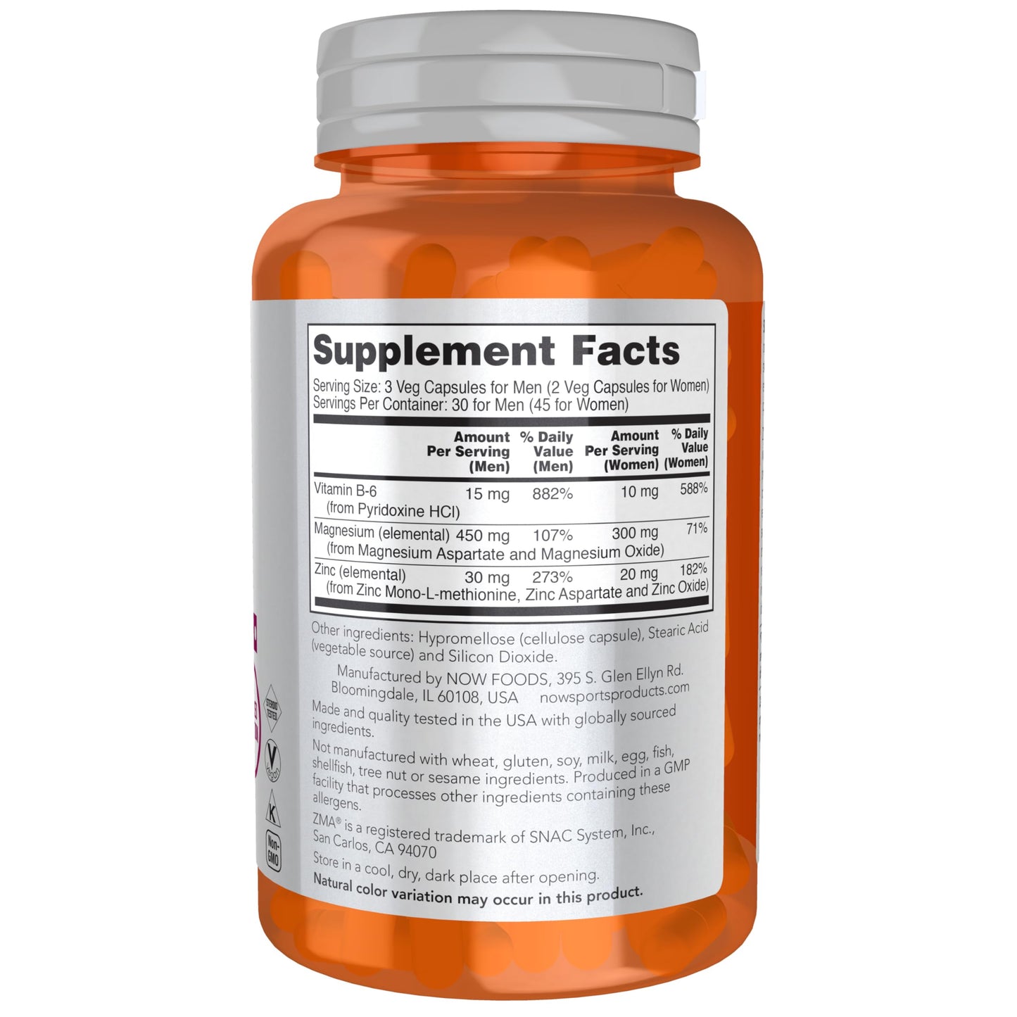 NOW Foods ZMA 180 Capsules