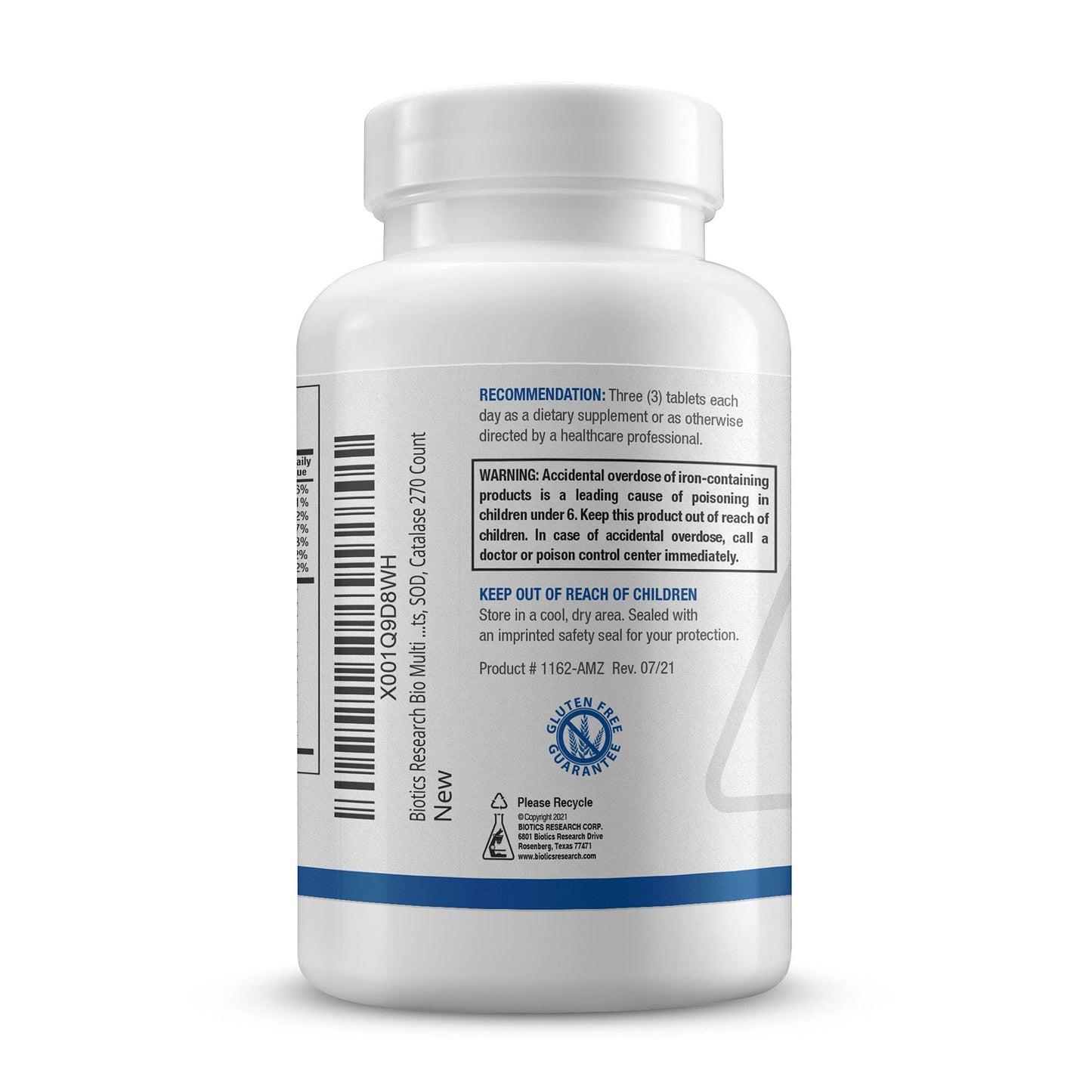BIOTICS RESEARCH Bio-Multi Plus Robust Foundational Multivitamin/Mineral Formula, Contains Plant-Based Trace Minerals, 270 Tablets