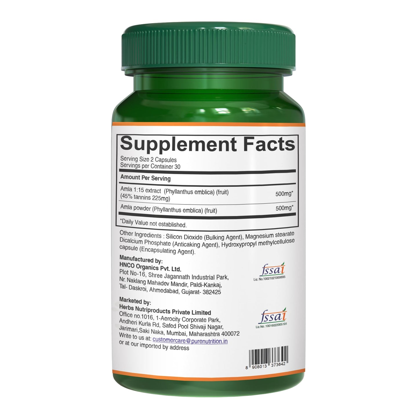Pure Nutrition Natural Treasures Amla Capsules (Indian Gooseberry) 1000 mg per Serving, 60 Veg Capsules