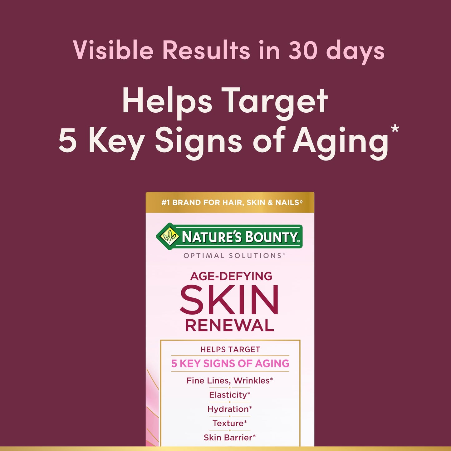 Nature’s Bounty Optimal Solutions Age-Defying Skin Renewal, 30 Capsules
