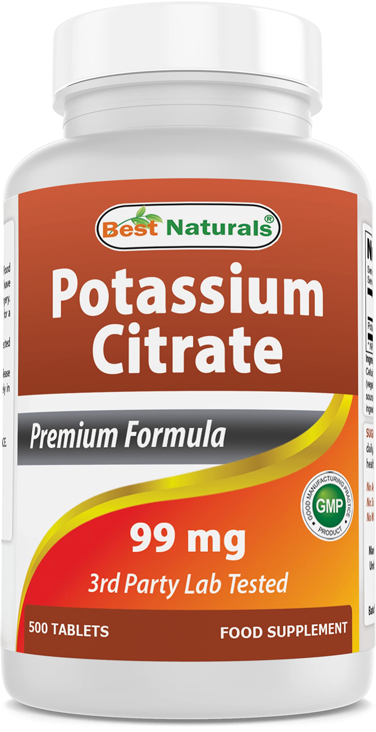 Best Naturals Potassium Citrate 99 mg Tablets, 500 Count