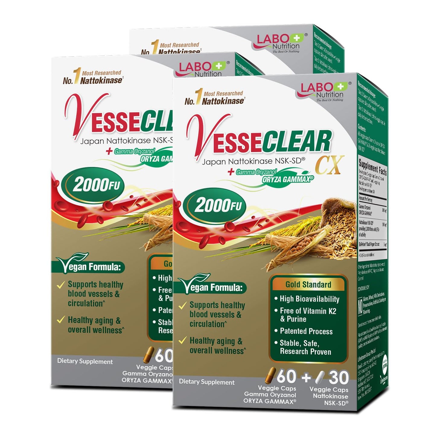 LABO Nutrition VesseCLEAR CX Artery Cleanse Capsules 180 Capsules