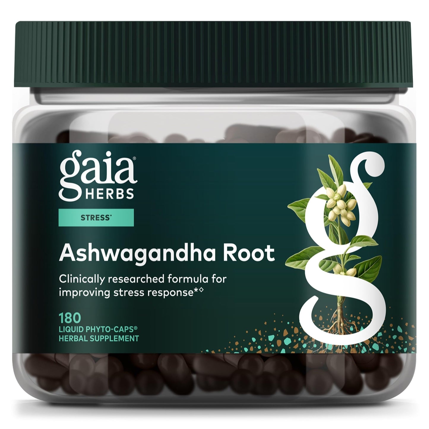 Gaia Herbs Ashwagandha Root 350 mg Capsules, 180 Count