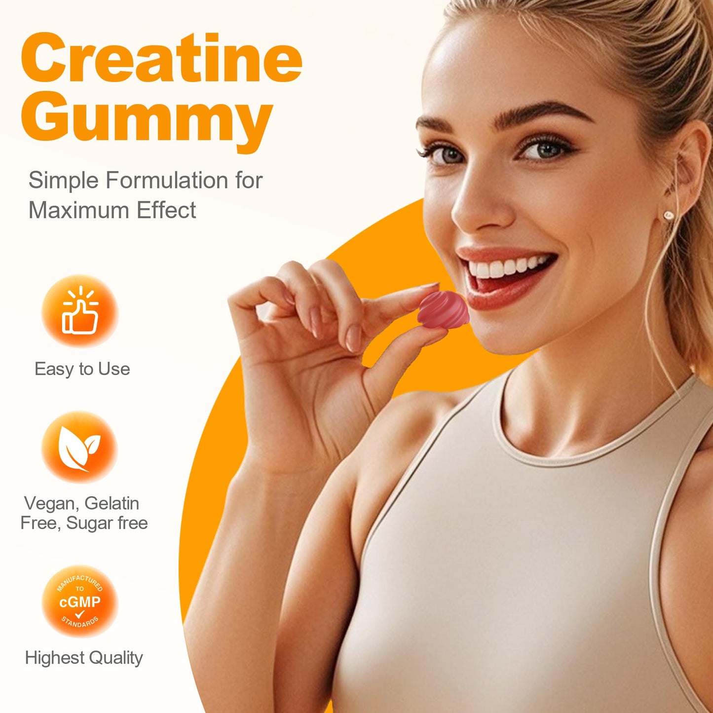 SUPERANT Creatine Monohydrate Gummies, 90 Count