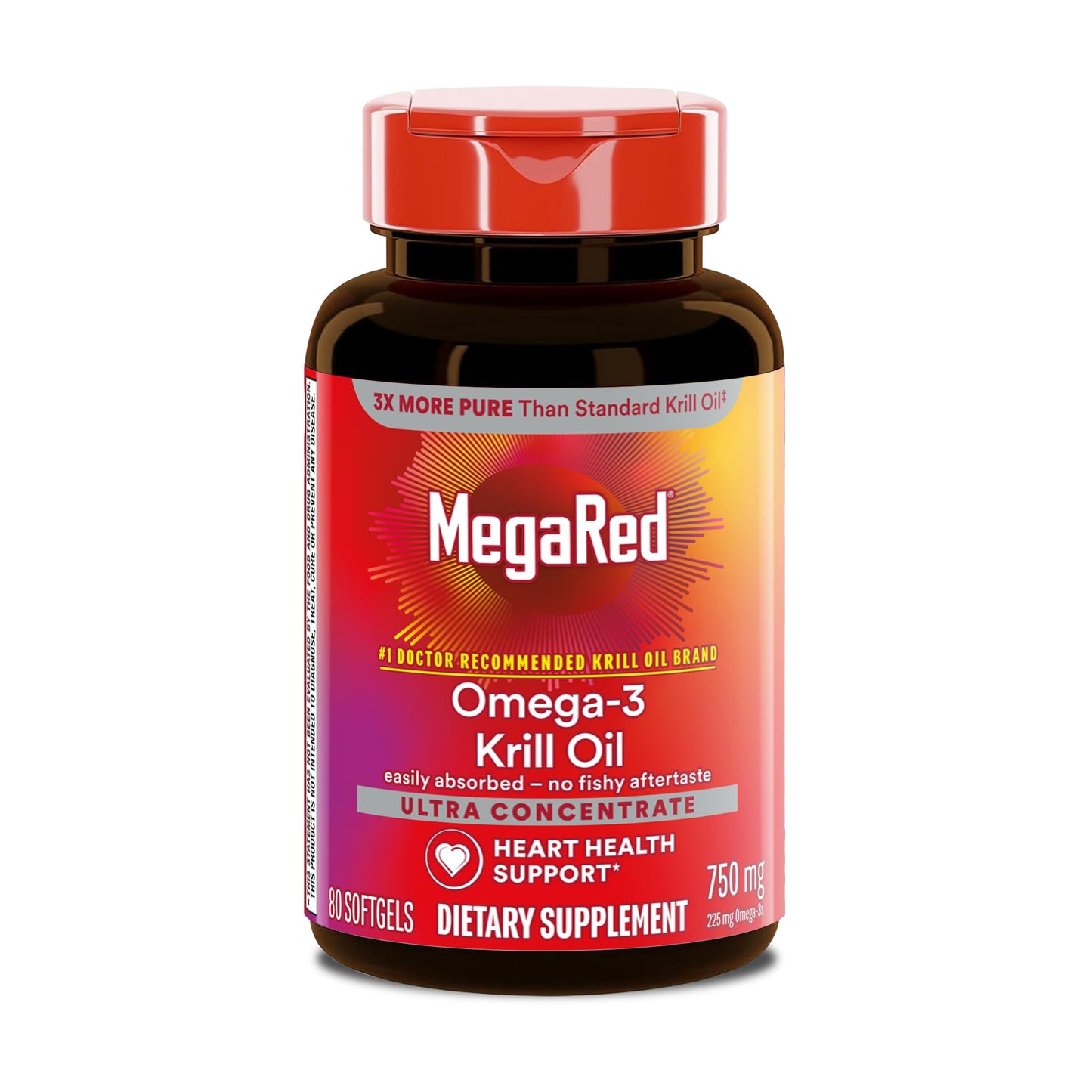 MegaRed Antarctic Krill Oil 750mg Softgels 80 Count