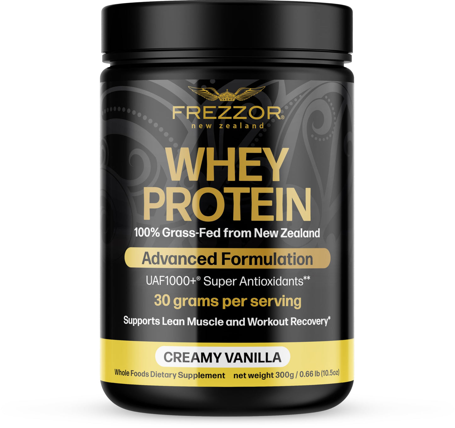 FREZZOR 100% Grass-Fed Whey Vanilla Protein Powder, 10.5 oz
