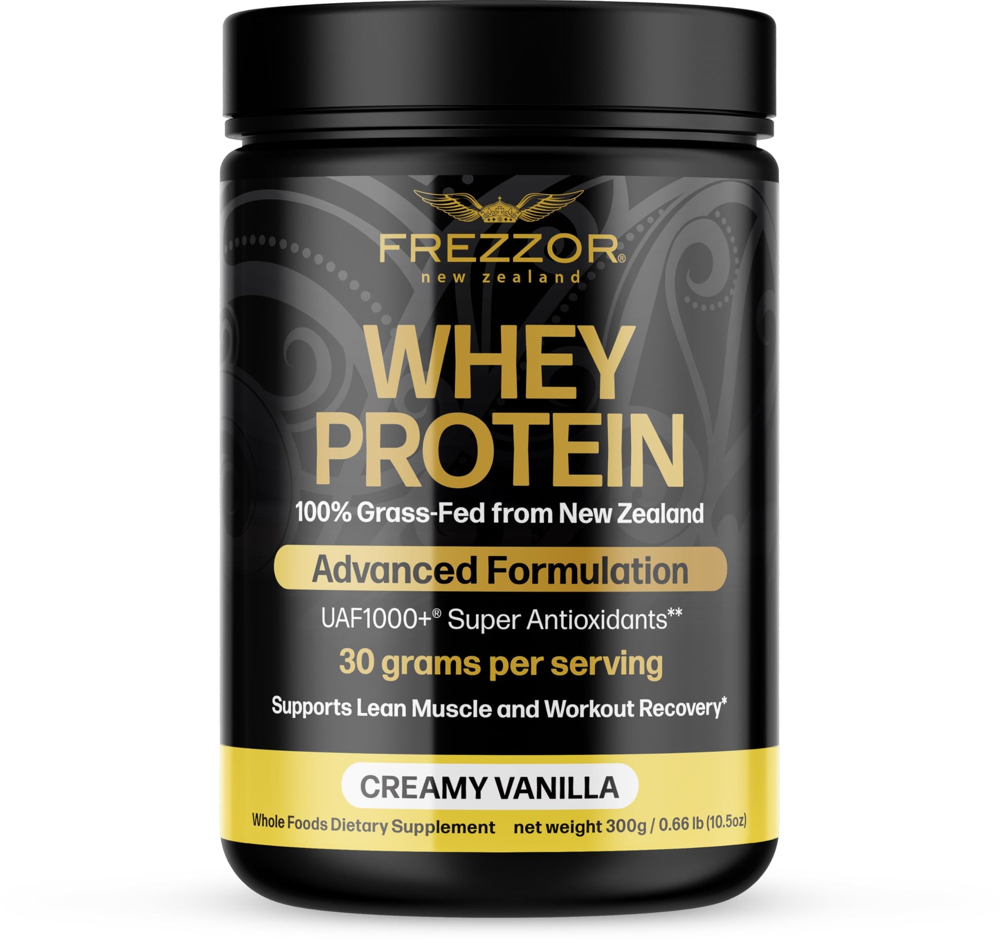 FREZZOR 100% Grass-Fed Whey Vanilla Protein Powder, 10.5 oz
