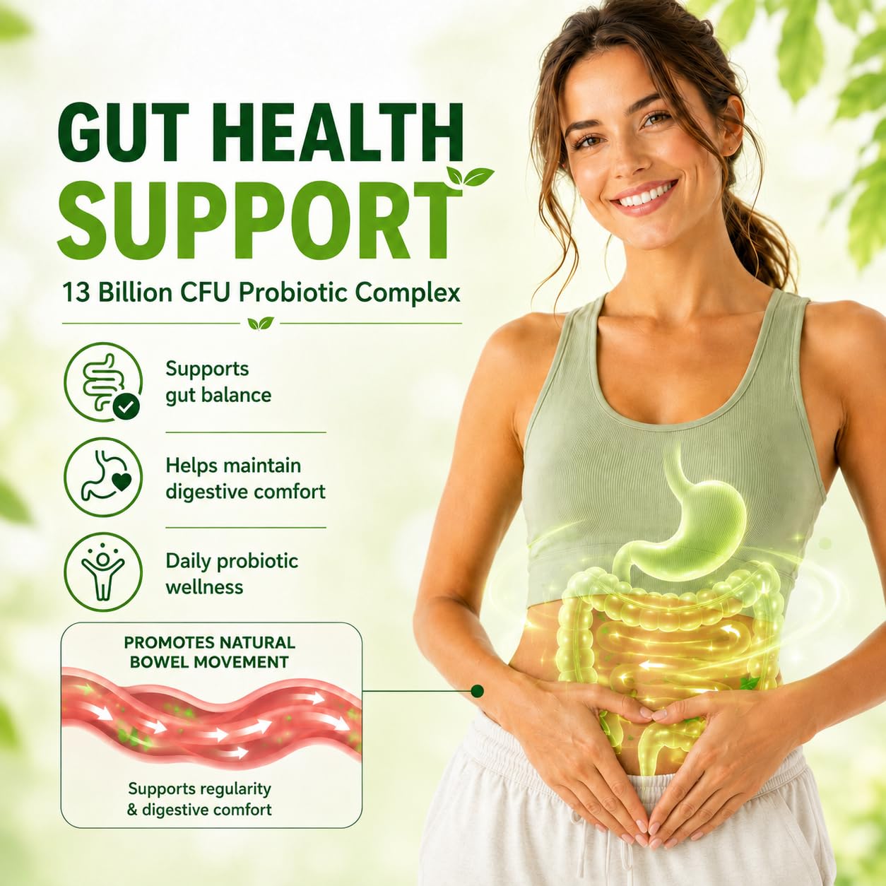 CLEEFLEN Apple Cider Vinegar Gummies with Vitamin B12 and Probiotics, 60 Gummies