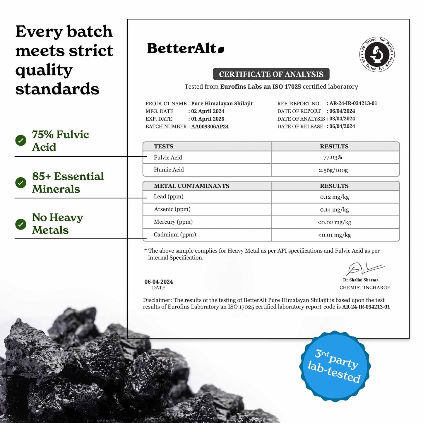 Better Alt 8800mg Shilajit, Maca Root, Ginkgo Biloba, Sea Moss, Ashwagandha, Panax Ginseng, Safed Musli & Zinc 120 Capsules