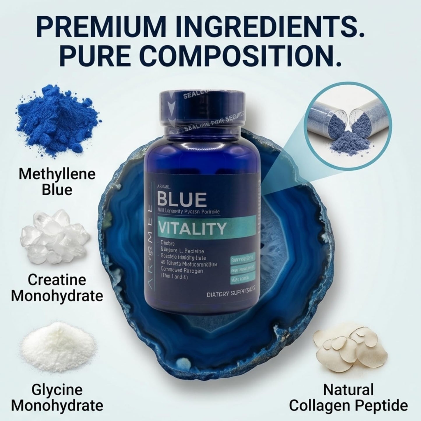 aromel Blue Vitality Elite Longevity Formula Capsules, 60