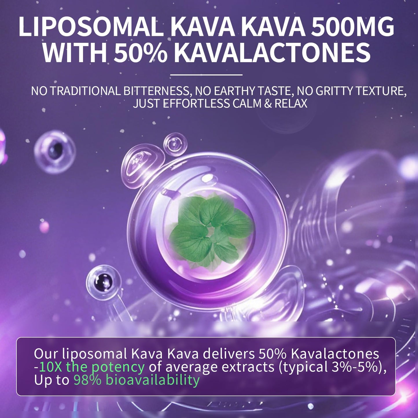 Lukaree Liposomal Kava Kava Root Extract with L-Theanine, Calm & Sleep, 60 Capsules